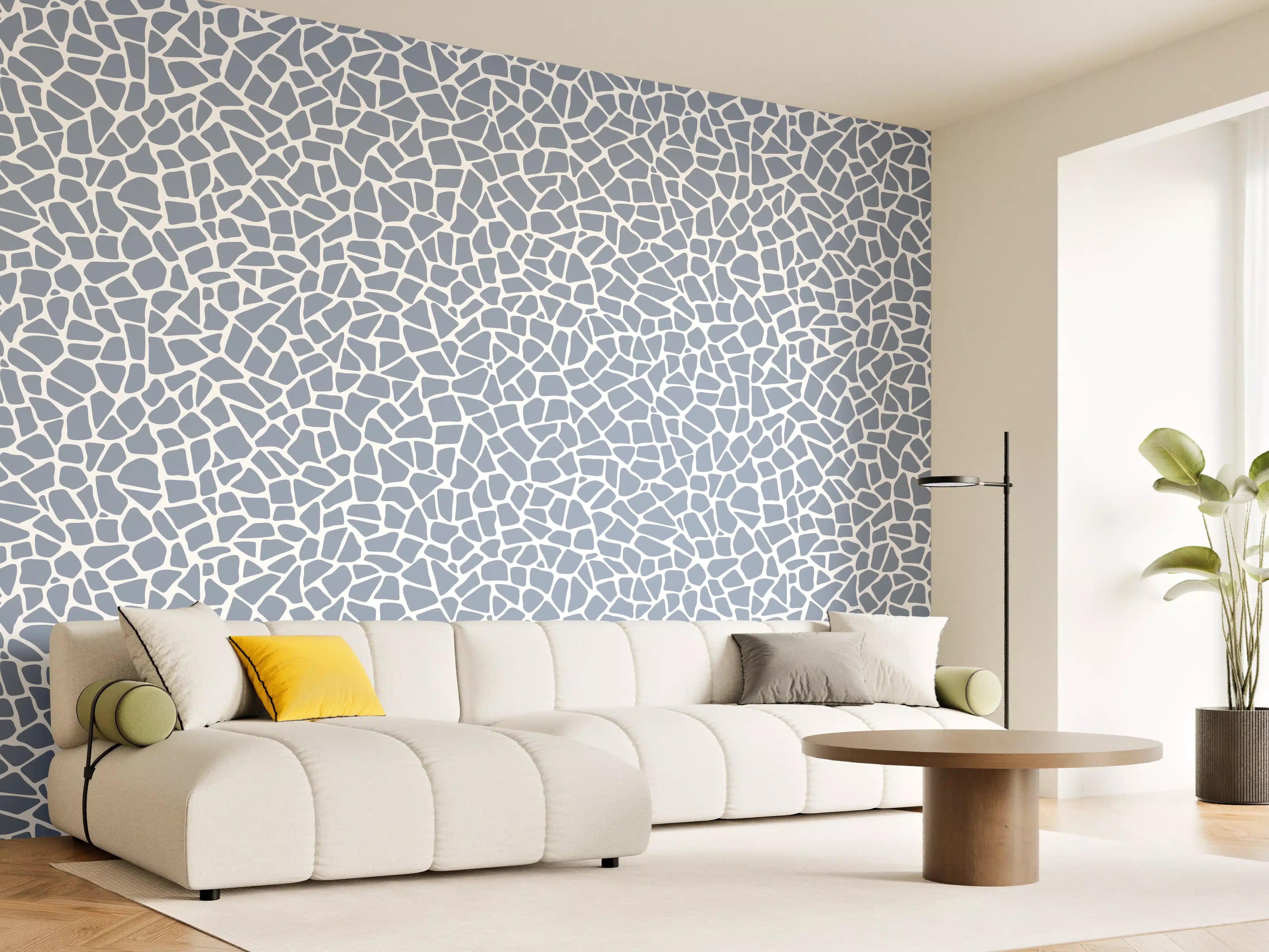 Wandverkleidung Wohnzimmer - Elegante Weiß-Grau Marmor-Textur mit feinen Graunuancen