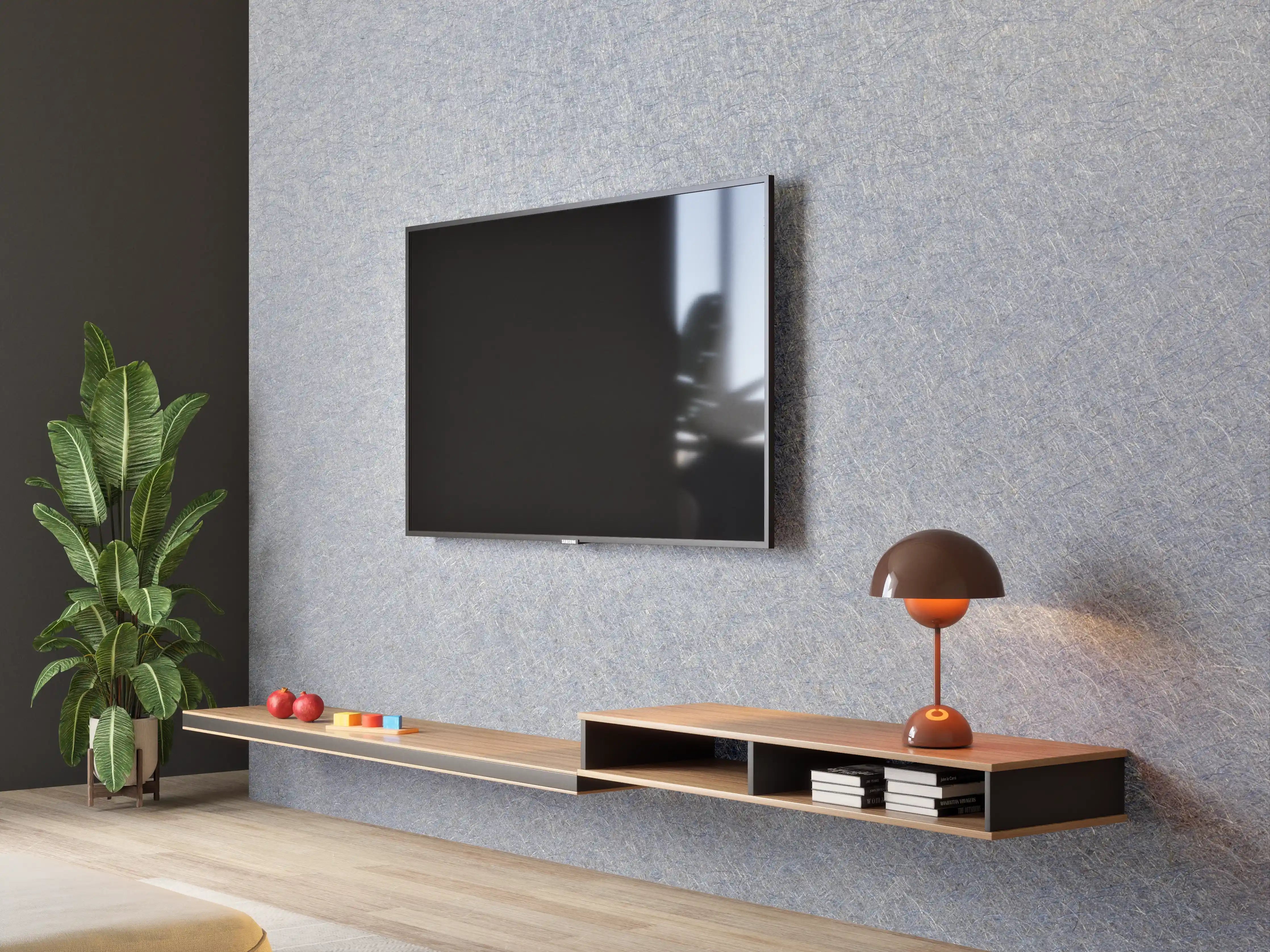 Wandverkleidung Wohnzimmer - Elegante graue Oberfläche