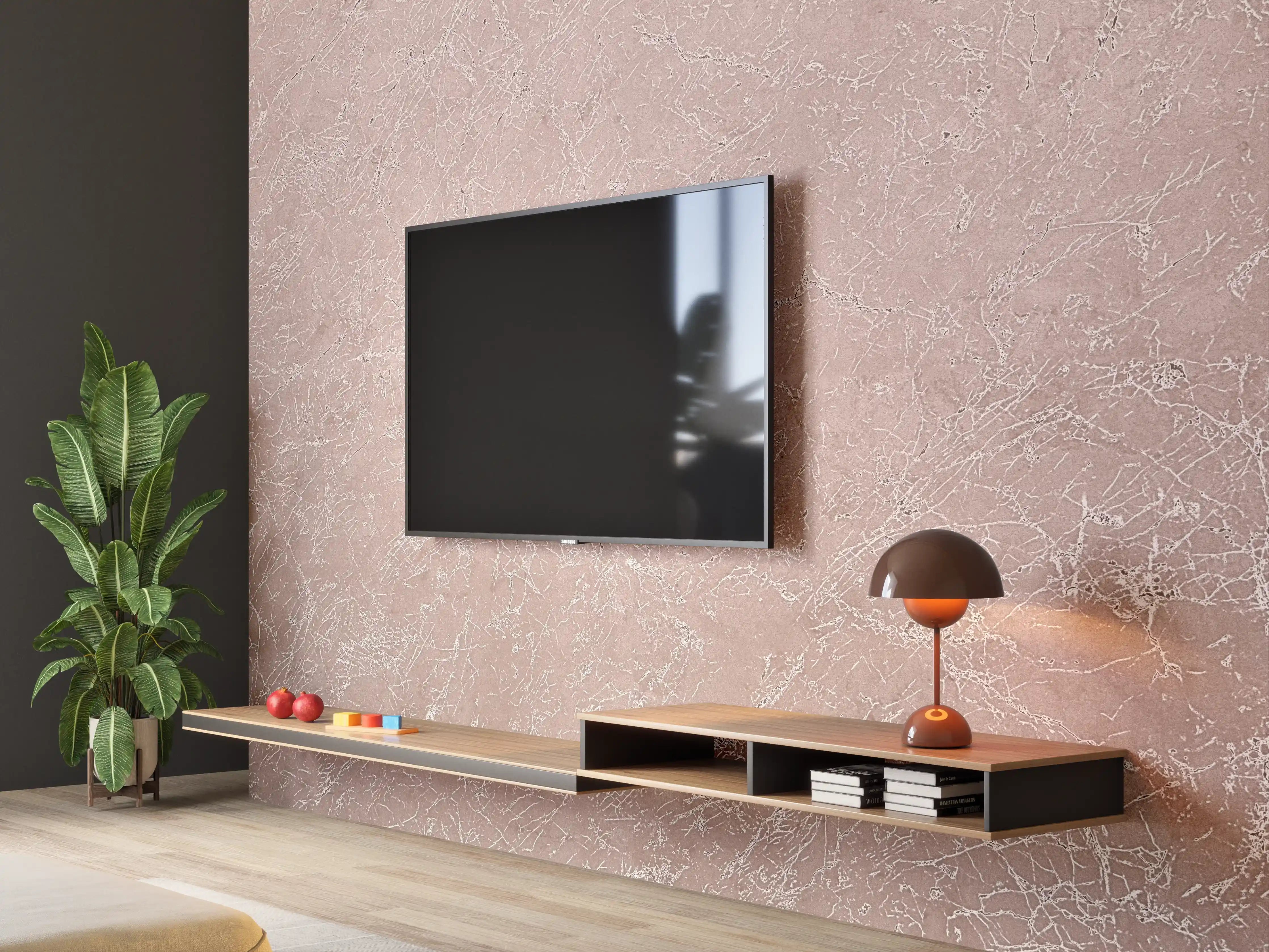 Wandverkleidung Wohnzimmer - Elegante rosa Marmorfliesen für dein Zuhause