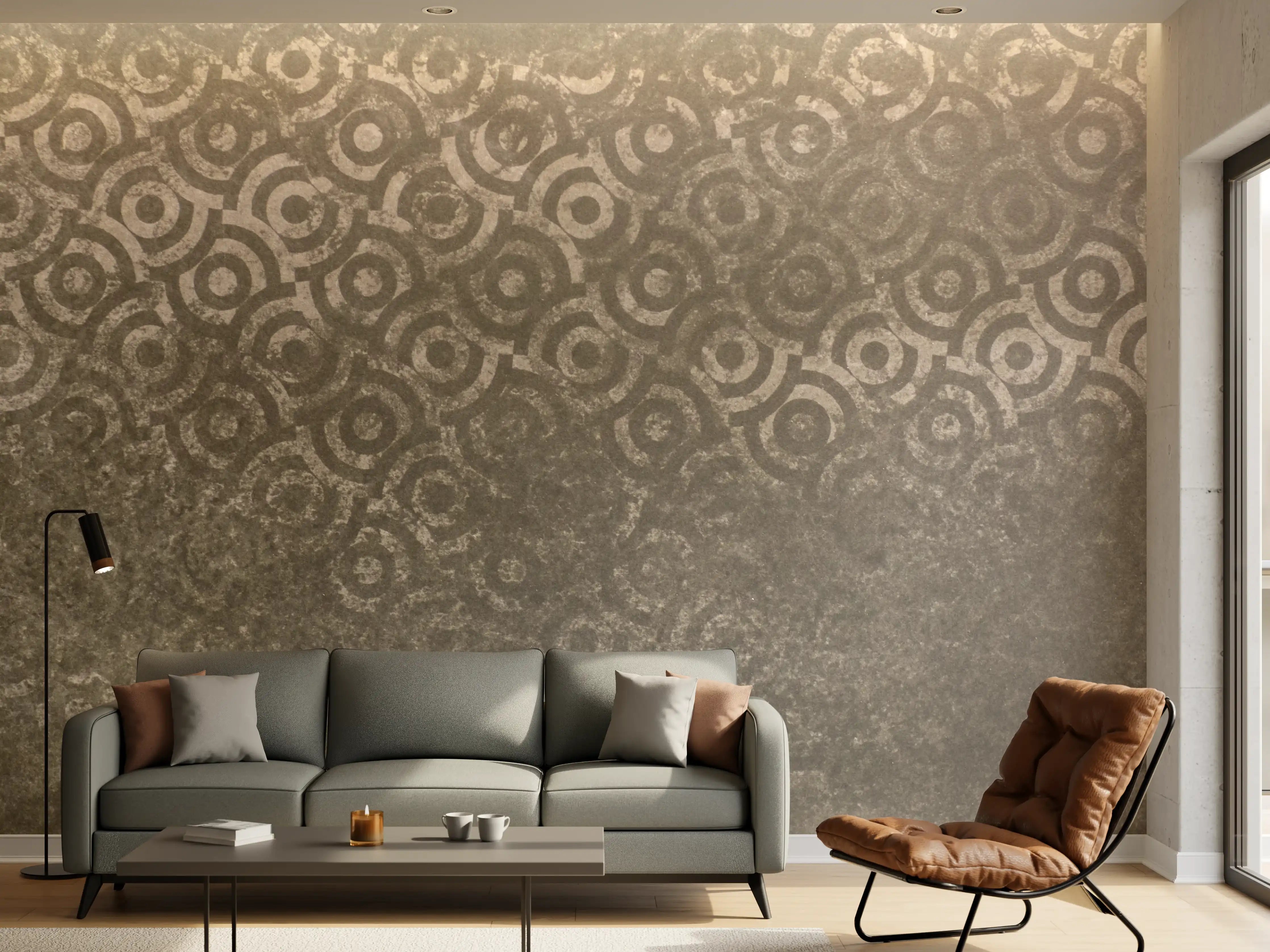 Wandverkleidung Wohnzimmer - Elegante, strukturierte Metalloberfläche