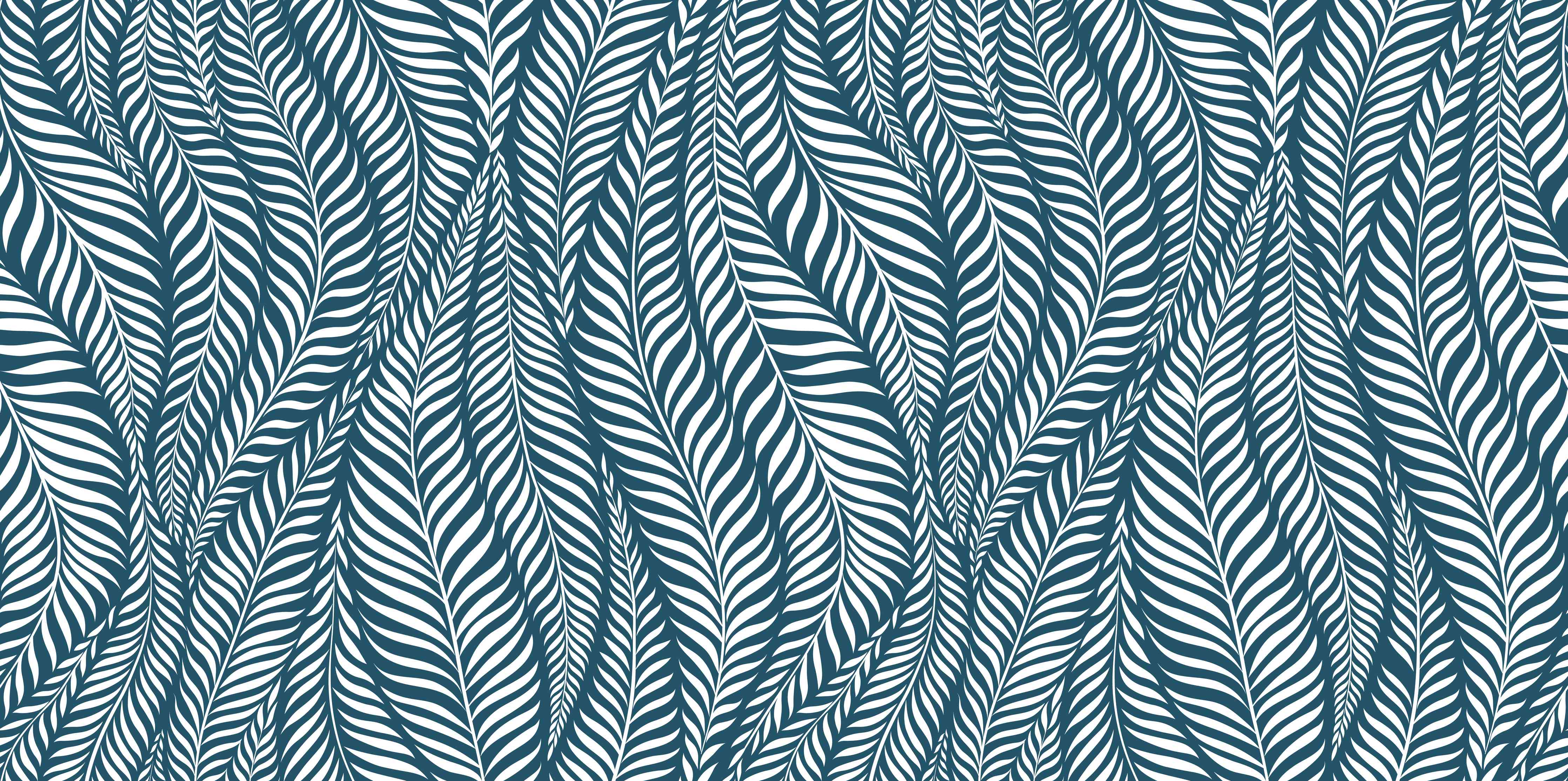 Wandverkleidung Wohnzimmer-Elegantes Blättermuster in Blau und Weiß
