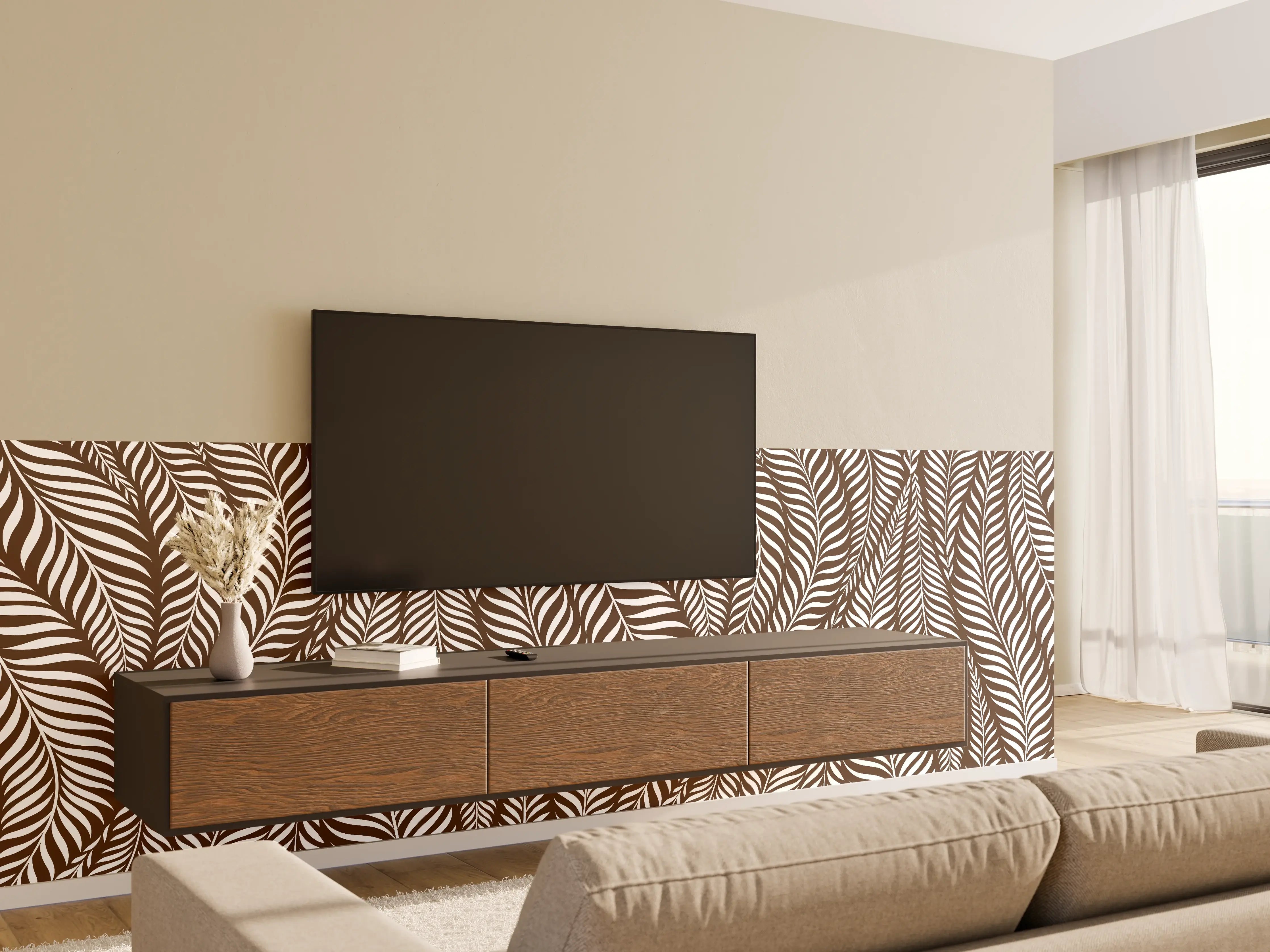 Wandverkleidung Wohnzimmer - Elegantes Muster aus feinen Linien