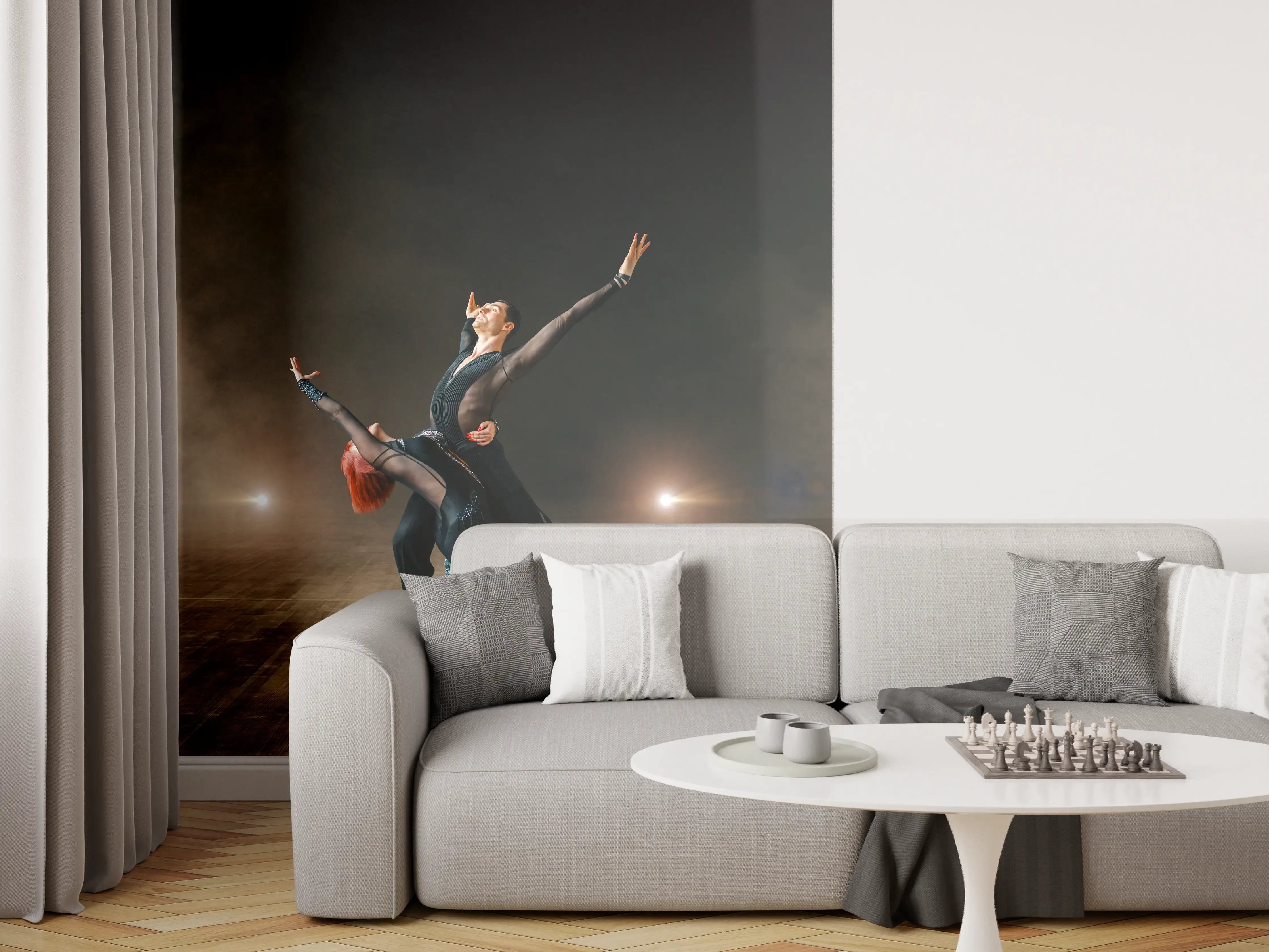 Wandverkleidung Wohnzimmer - Elegantes Tanzpaar - Samba