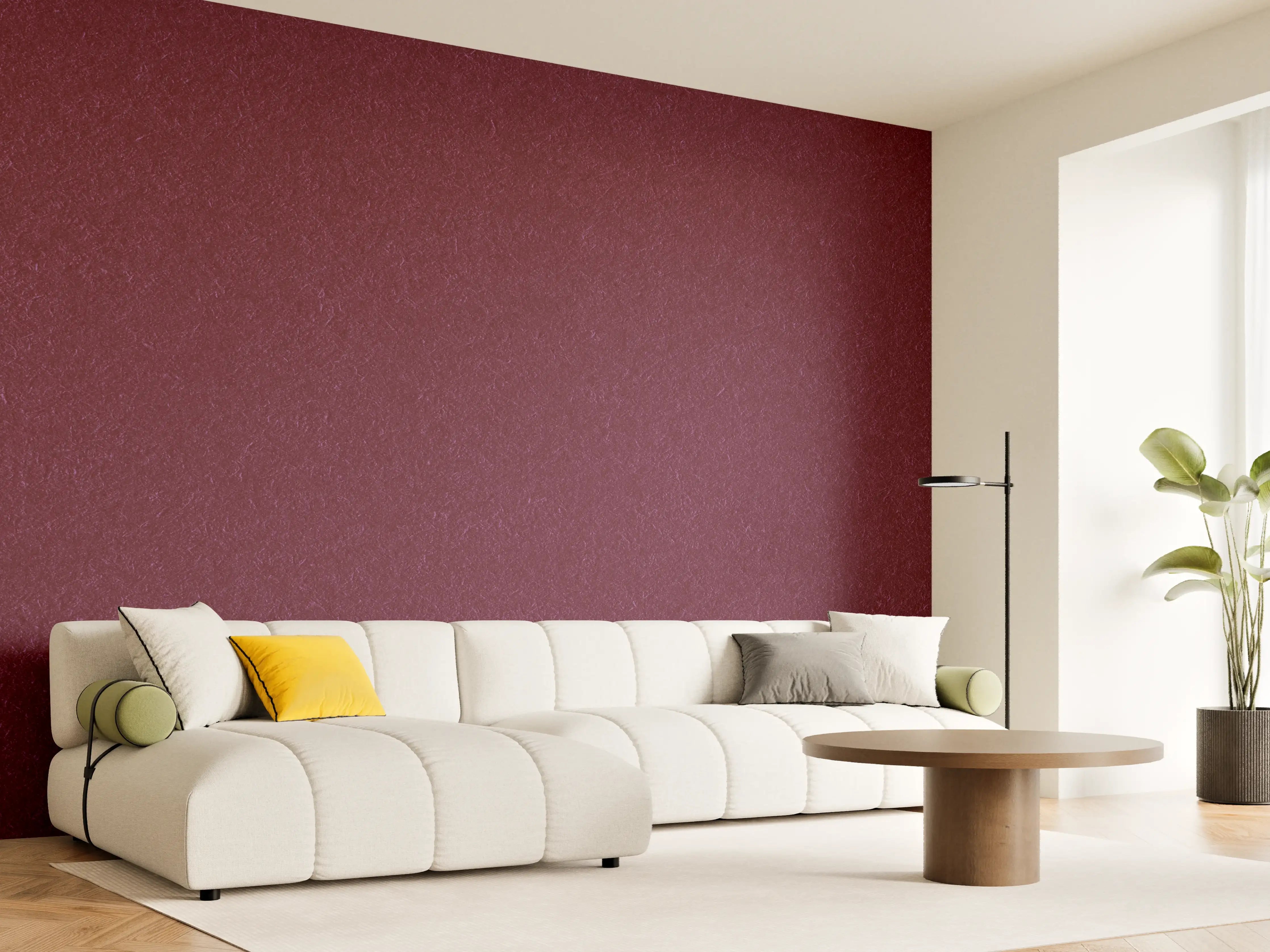 Wandverkleidung Wohnzimmer - Elegantes Weinrot – Stilvolle Farbnuance für Zuhause