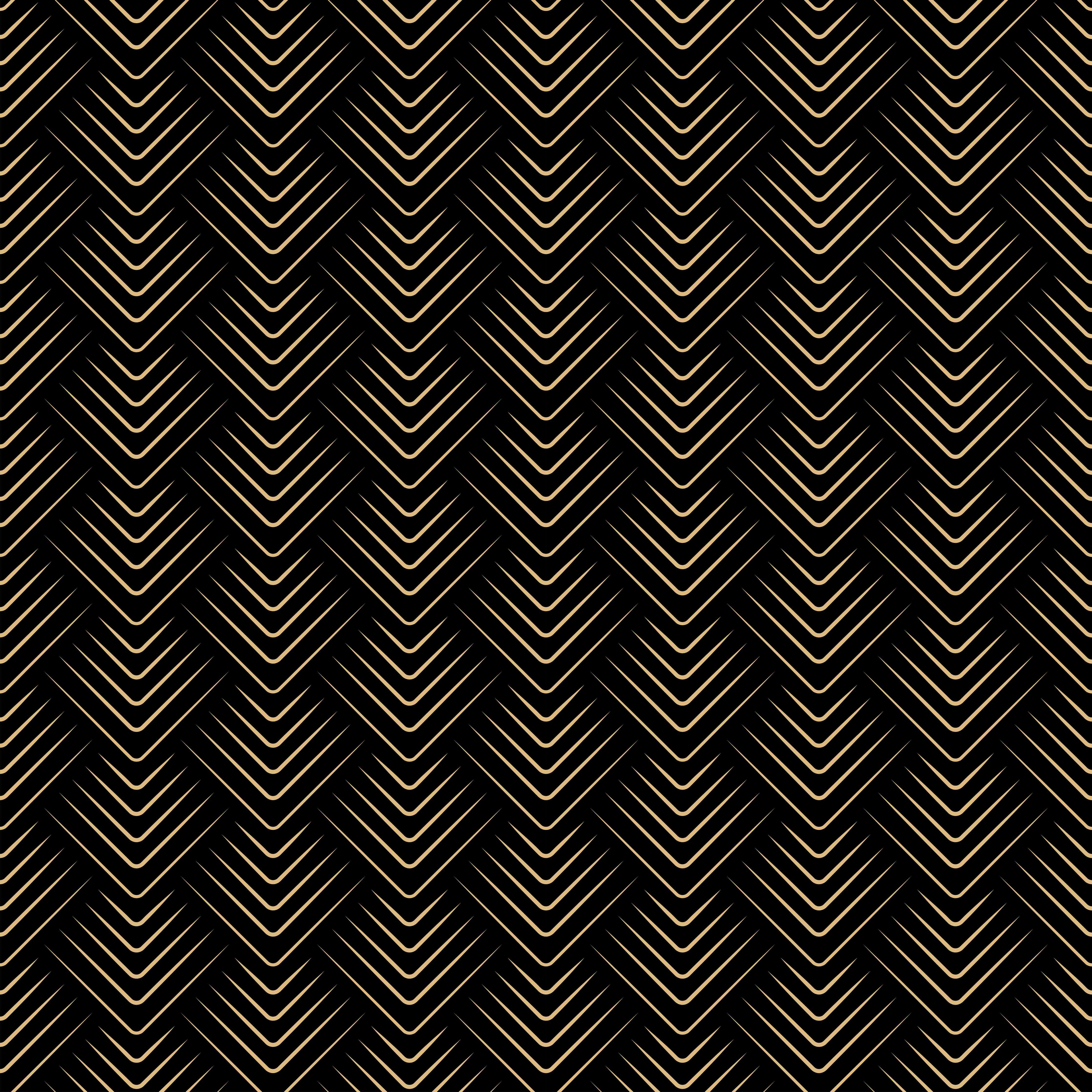 Wandverkleidung Wohnzimmer-Elegantes geometrisches Muster in Gold auf Schwarz