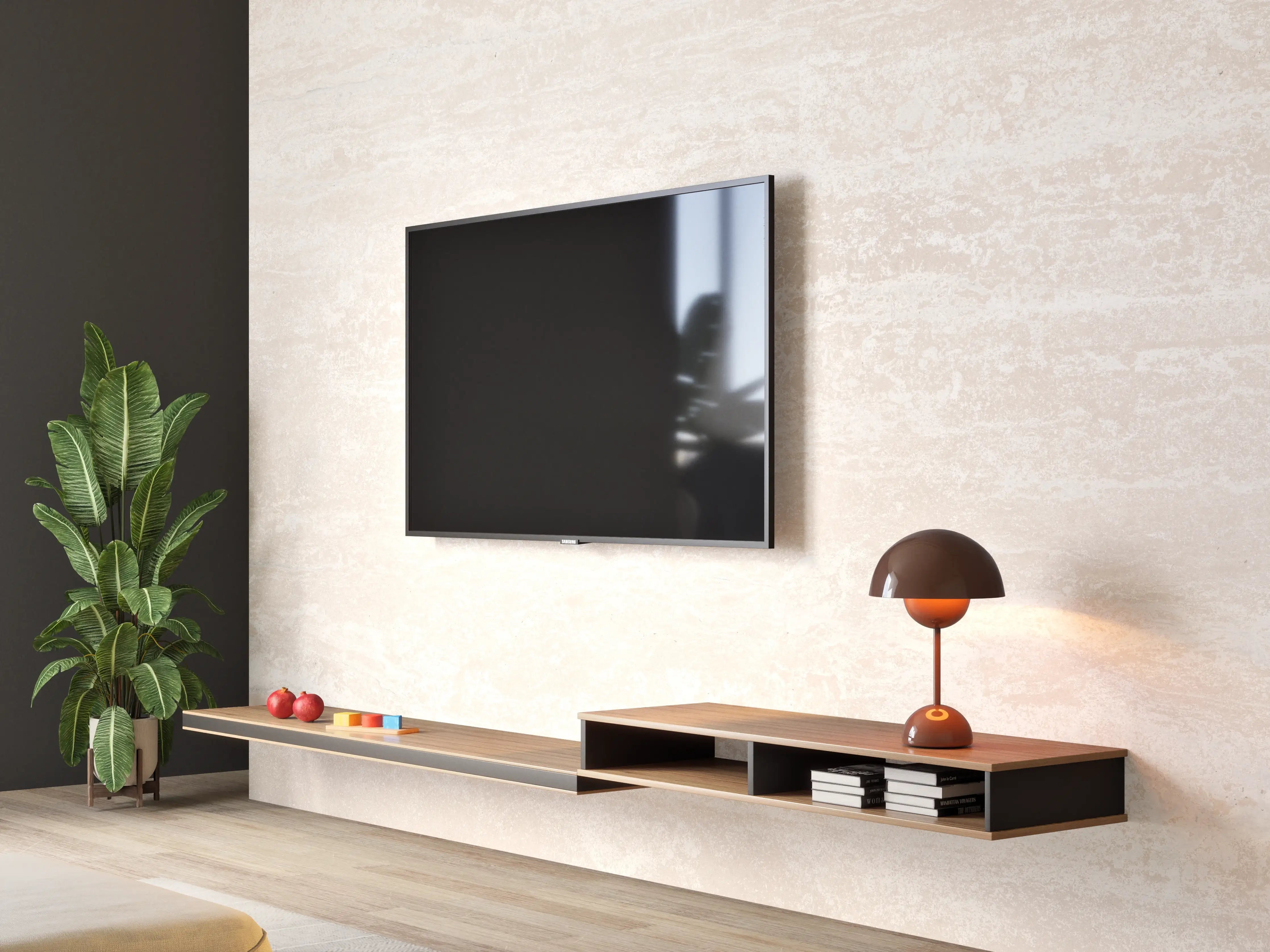 Wandverkleidung Wohnzimmer - Elfenbein beige Marmor