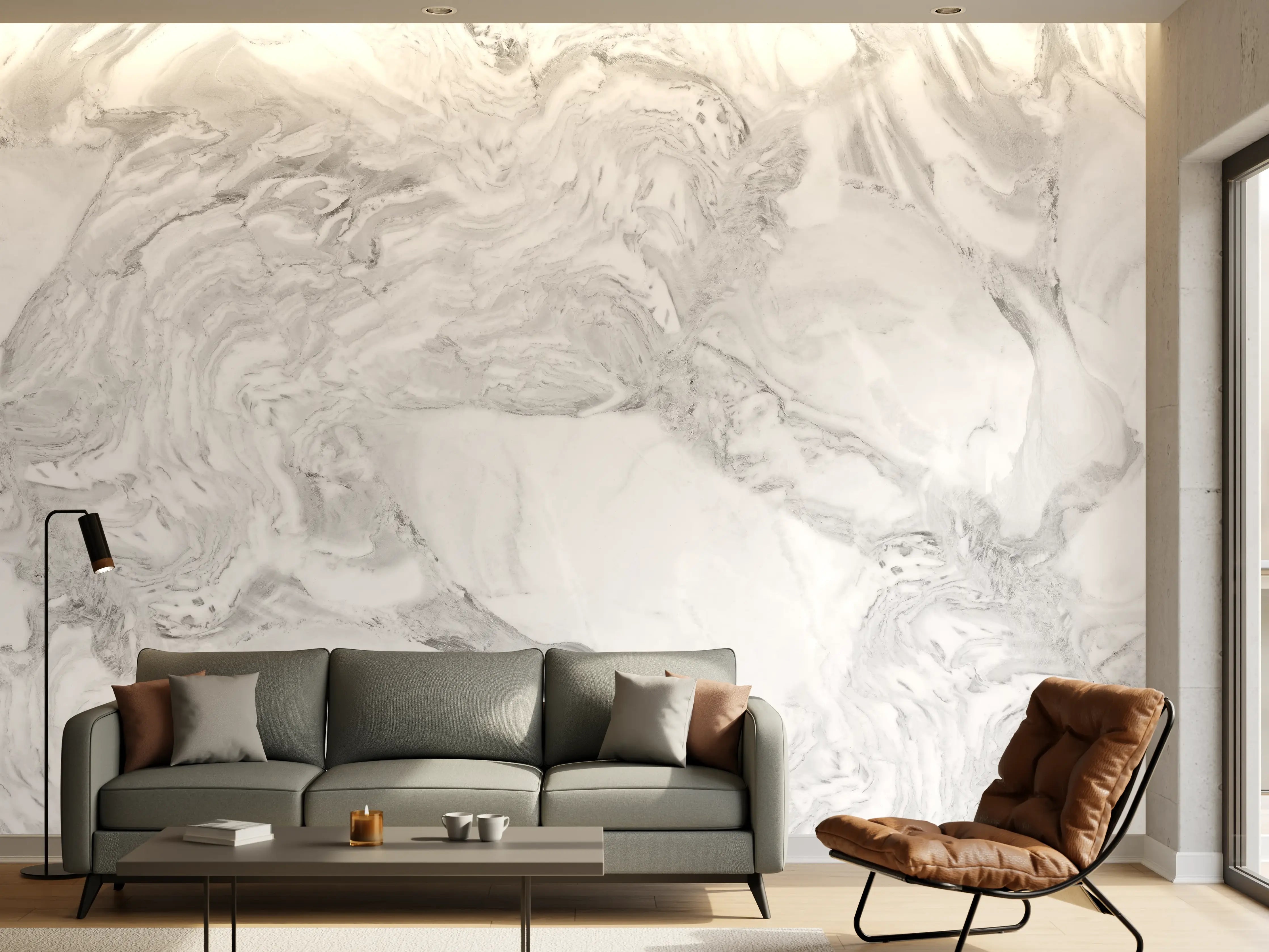 Wandverkleidung Wohnzimmer - Elfenbein italienischer Marmor