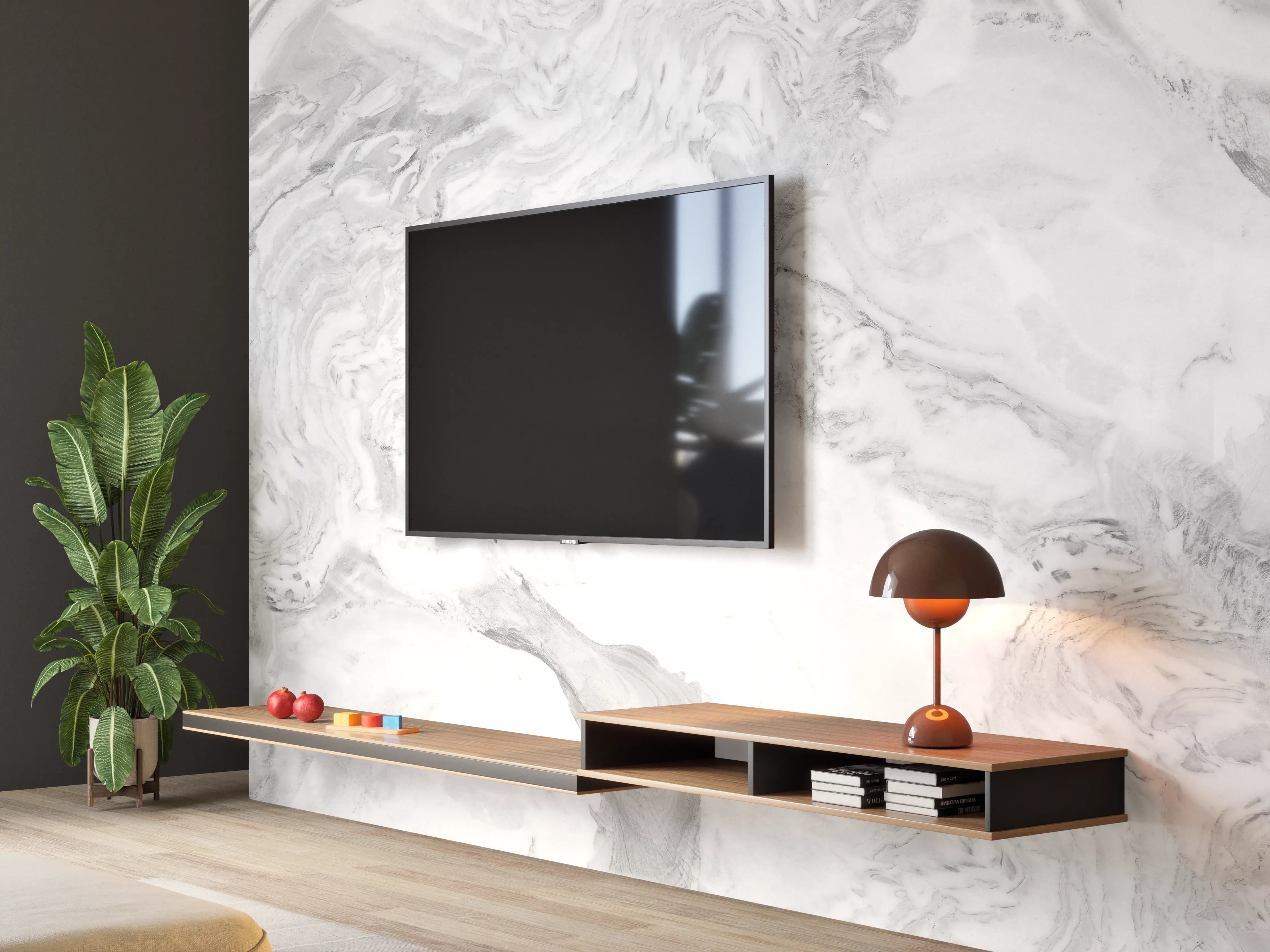 Wandverkleidung Wohnzimmer - Elfenbein italienischer Marmor