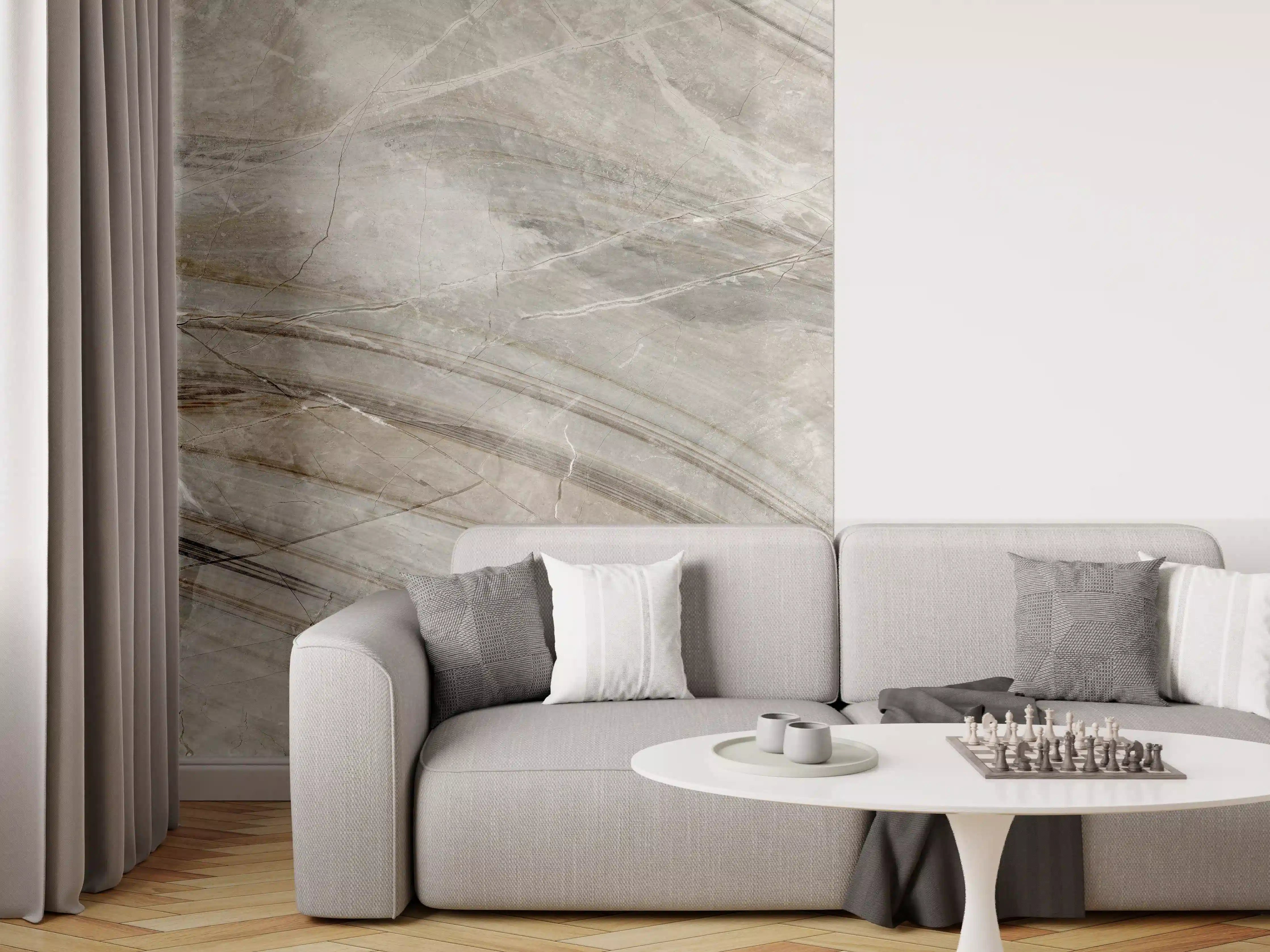 Wandverkleidung Wohnzimmer - Emperador-Marmor