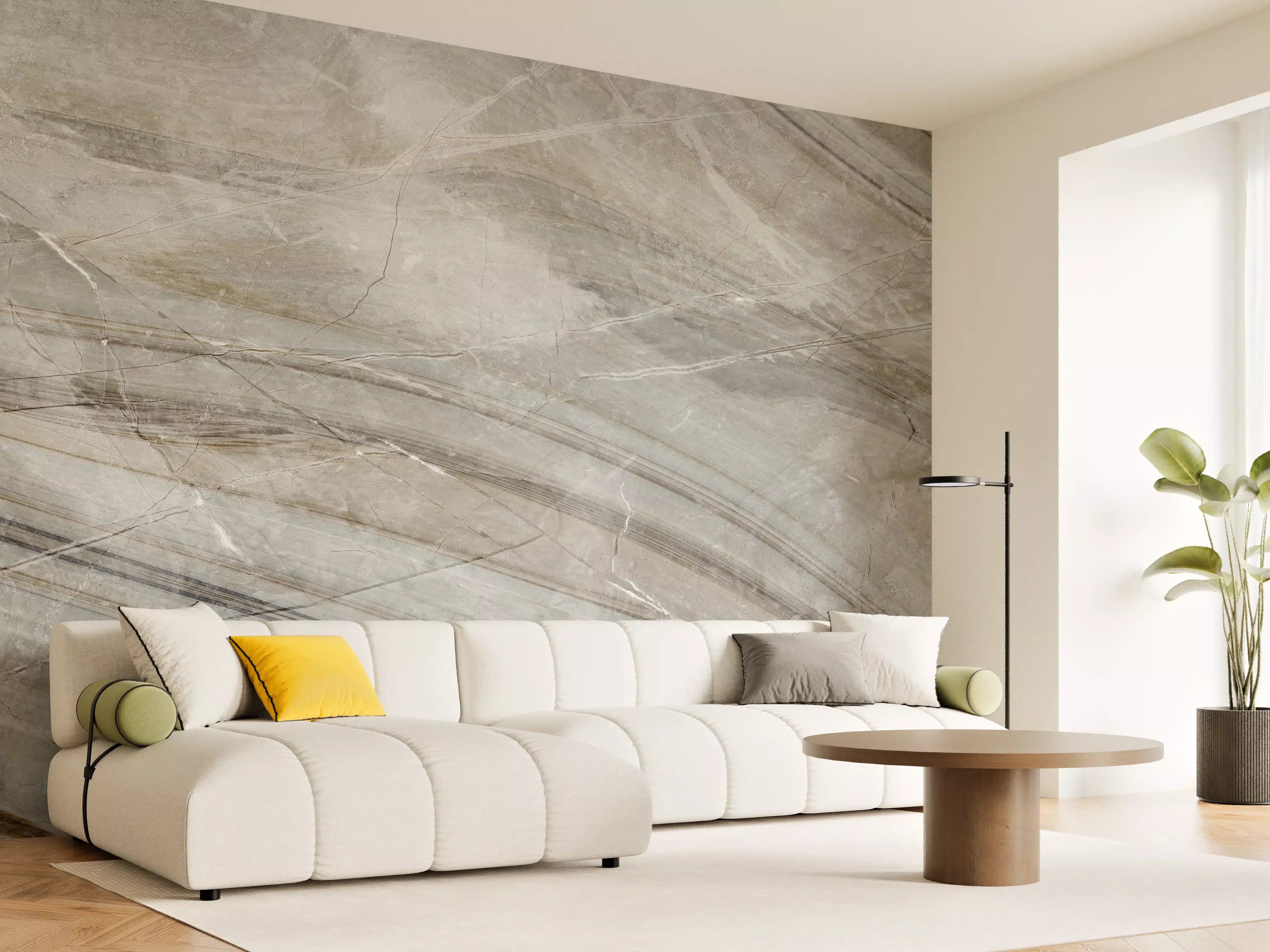Wandverkleidung Wohnzimmer - Emperador-Marmor