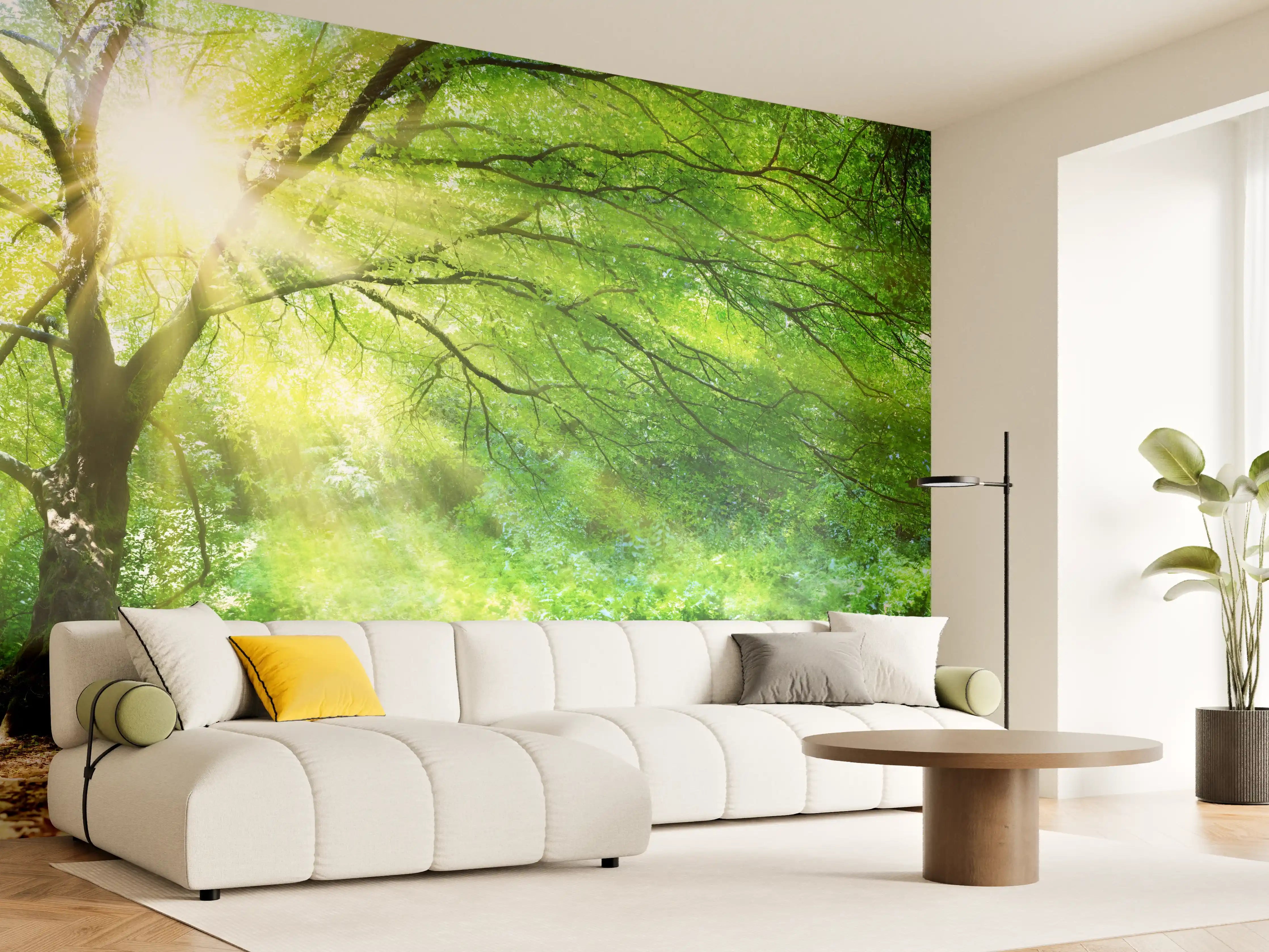 Wandverkleidung Wohnzimmer - Energiegeladener Wald