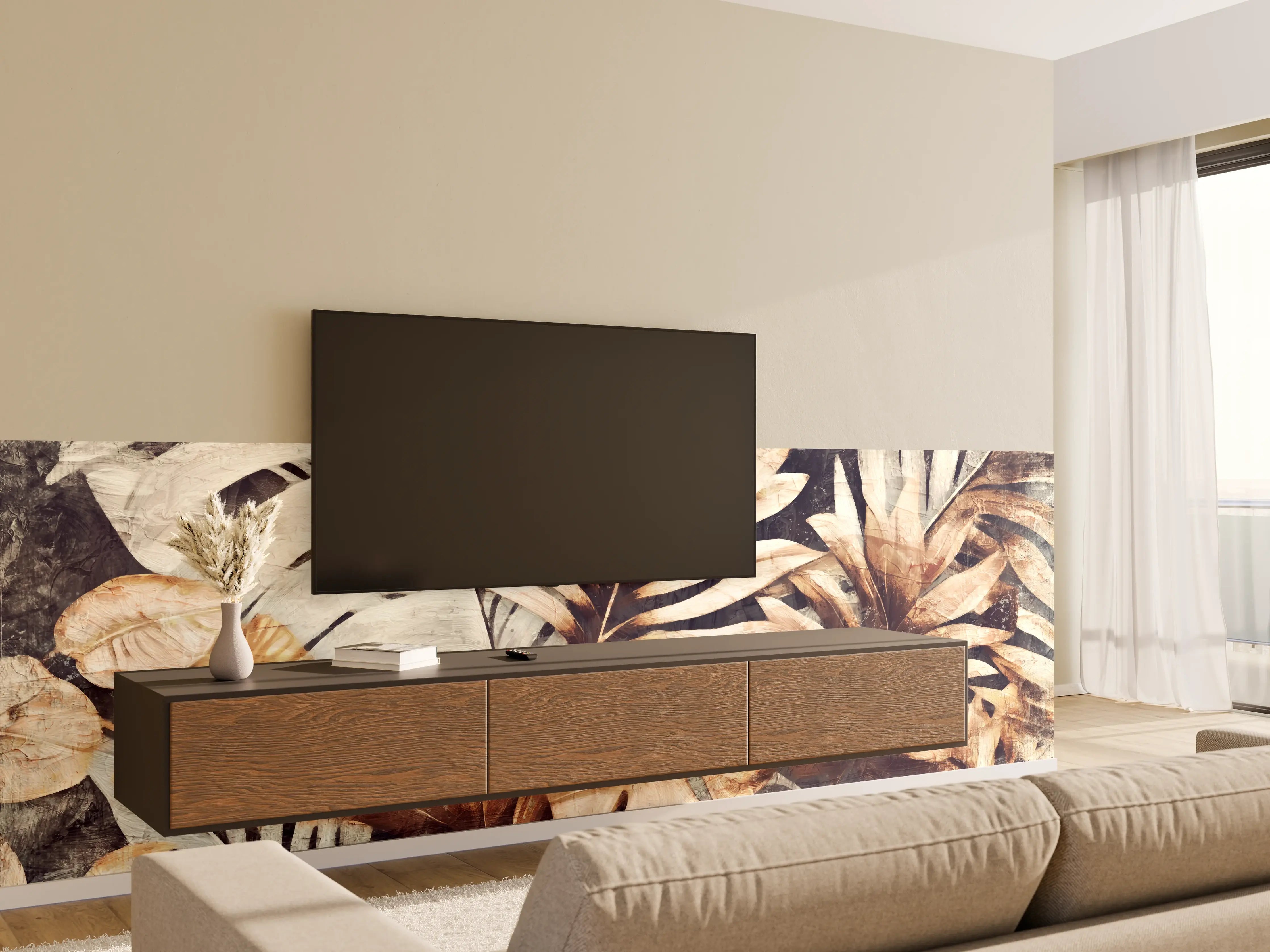 Wandverkleidung Wohnzimmer - Exotische Dschungel-Pflanzen Textur