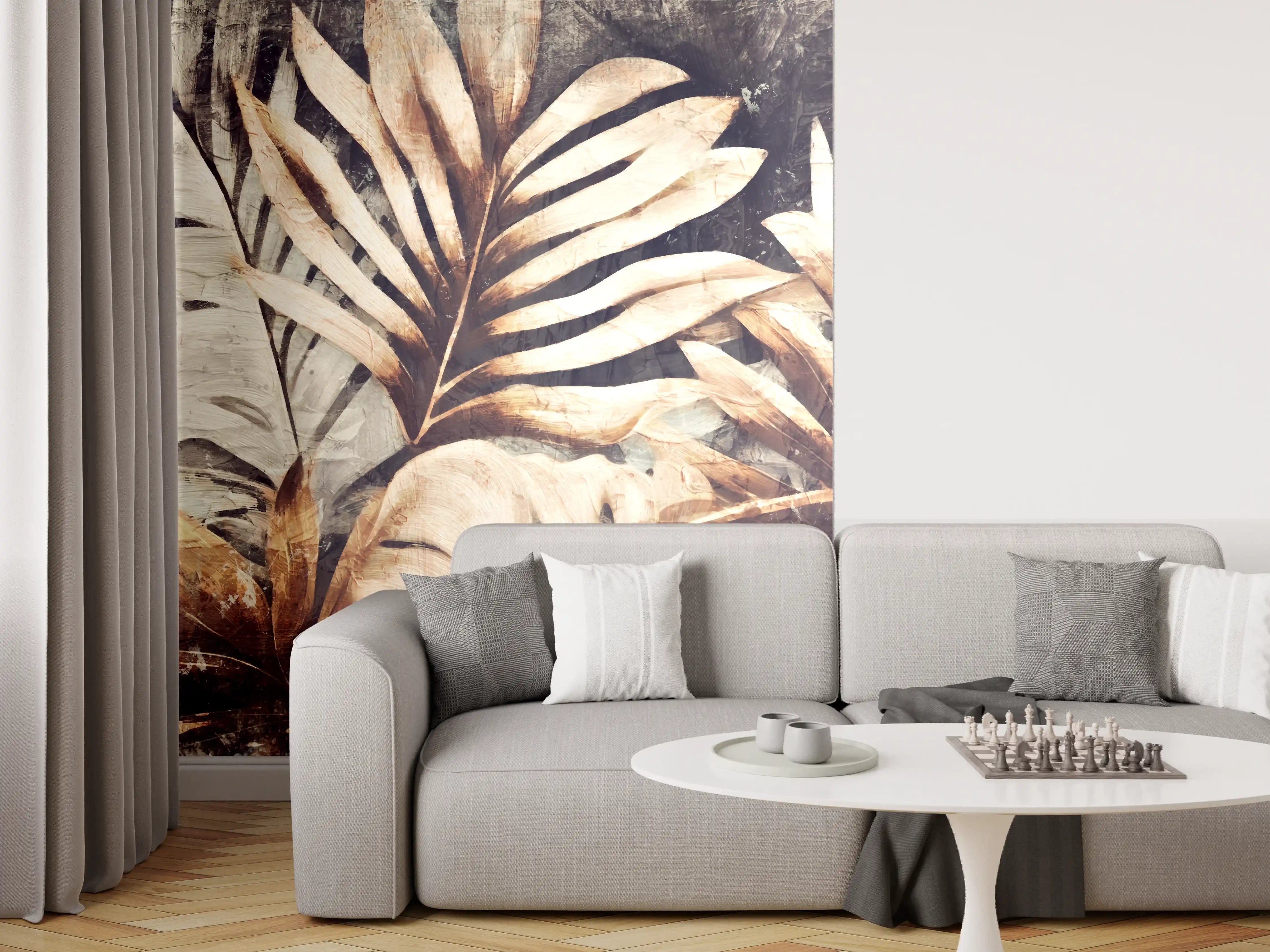 Wandverkleidung Wohnzimmer - Exotische Dschungel-Pflanzen Textur