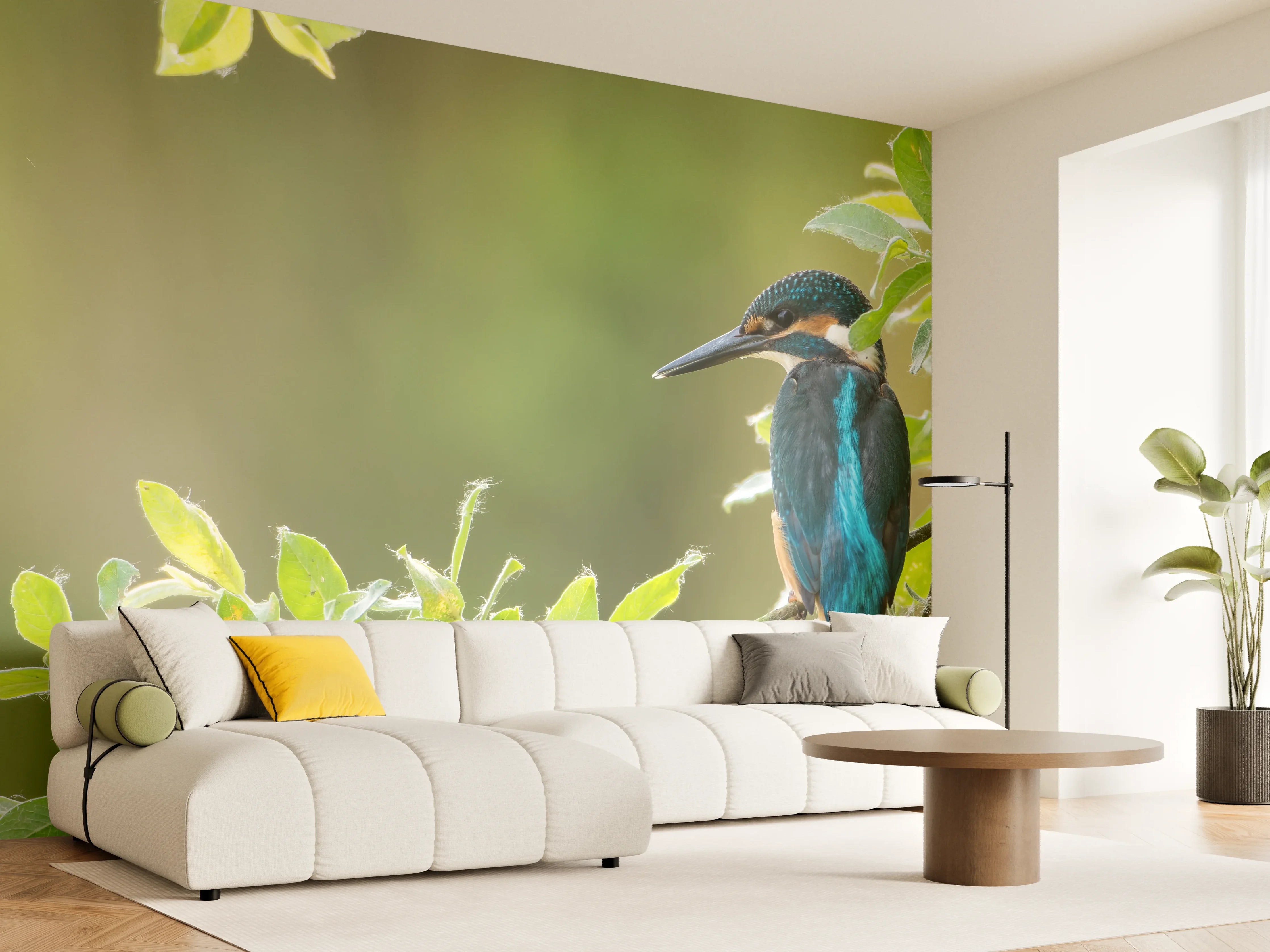 Wandverkleidung Wohnzimmer - Exotischer friedlicher Eisvogel