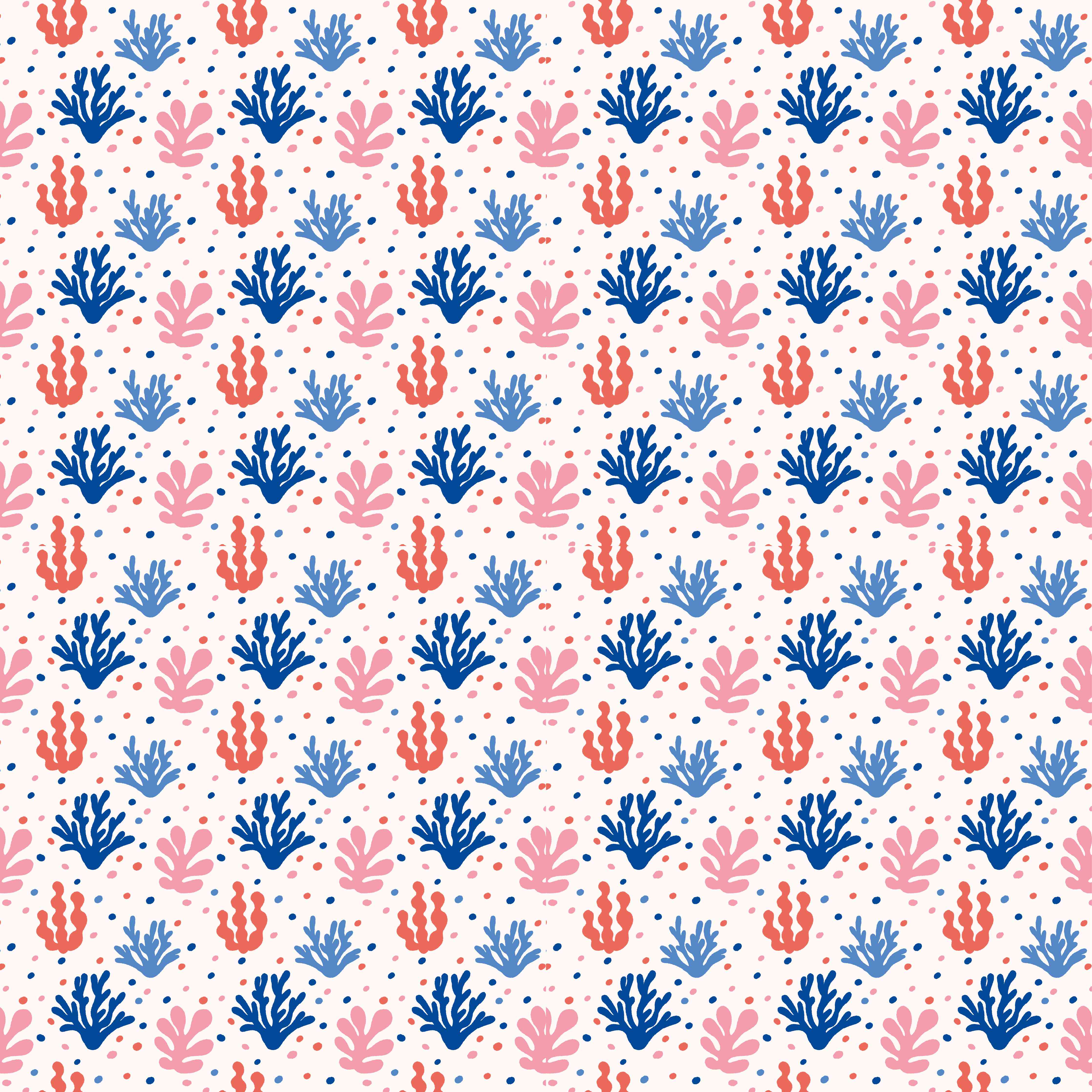 Wandverkleidung Wohnzimmer-Exotisches Korallen-Design in Blau und Rosa