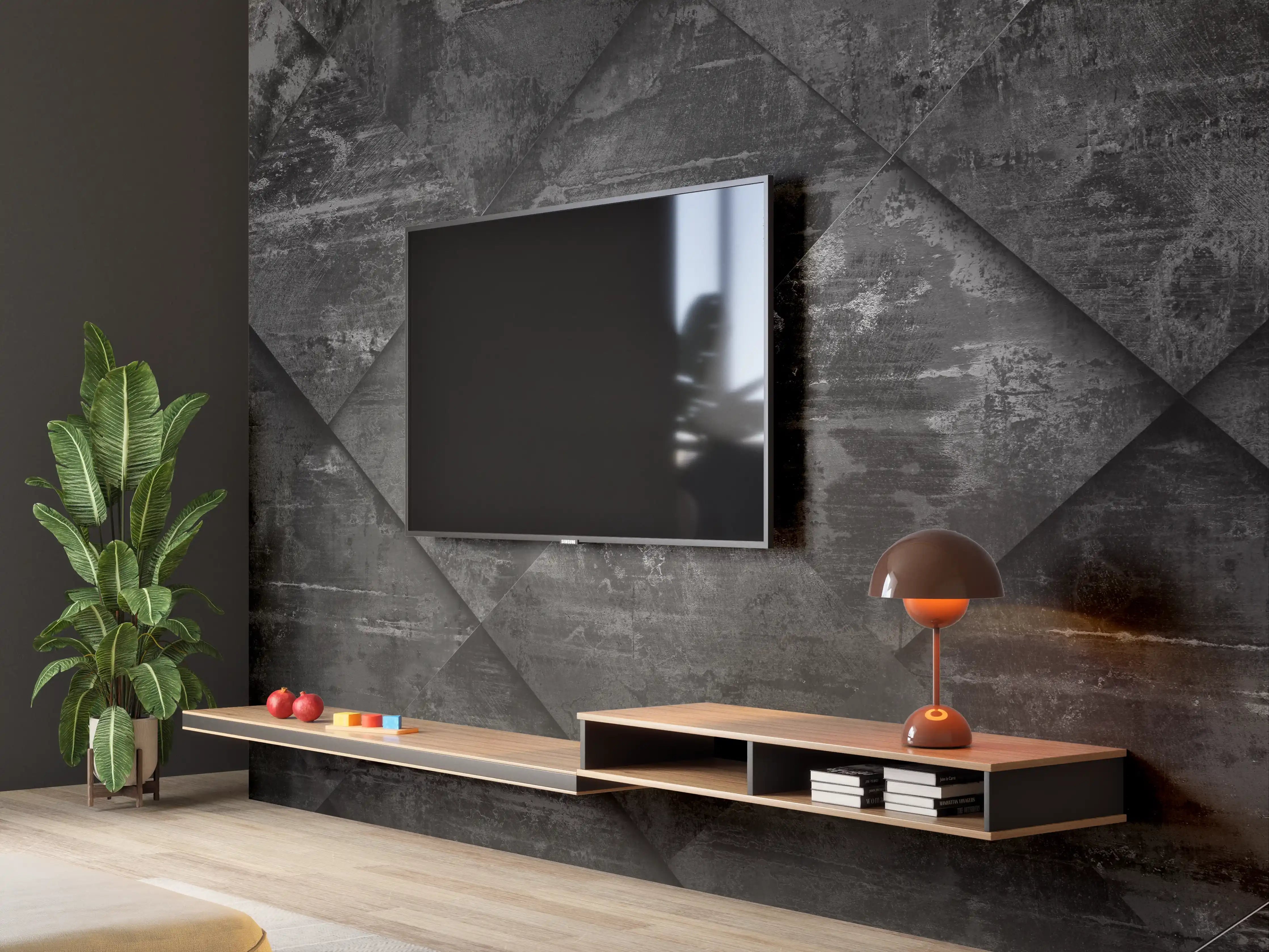 Wandverkleidung Wohnzimmer - Extra Dark Design Hintergrund
