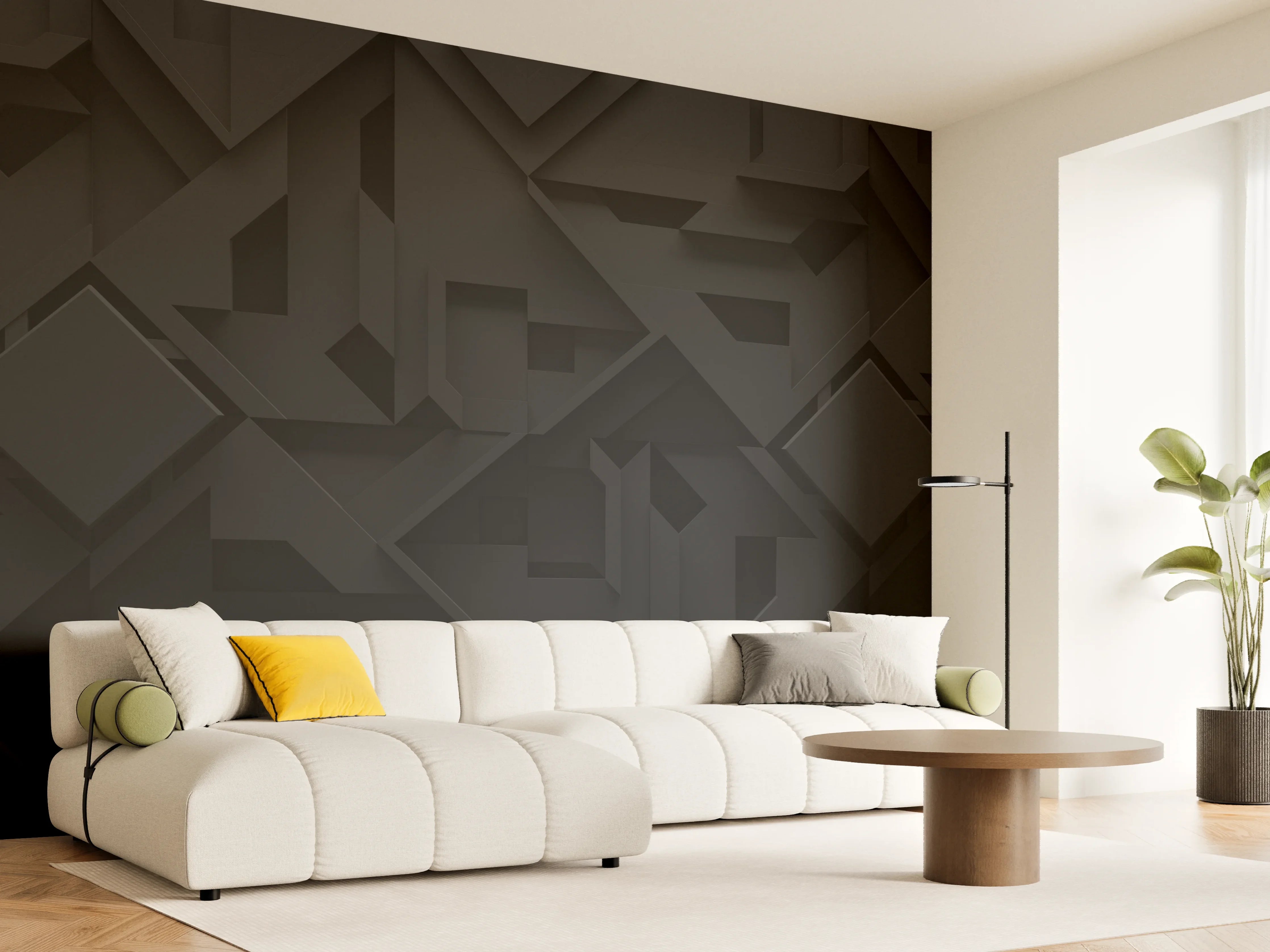 Wandverkleidung Wohnzimmer - Extra-Dunkler Schwarz 3D Hintergrund