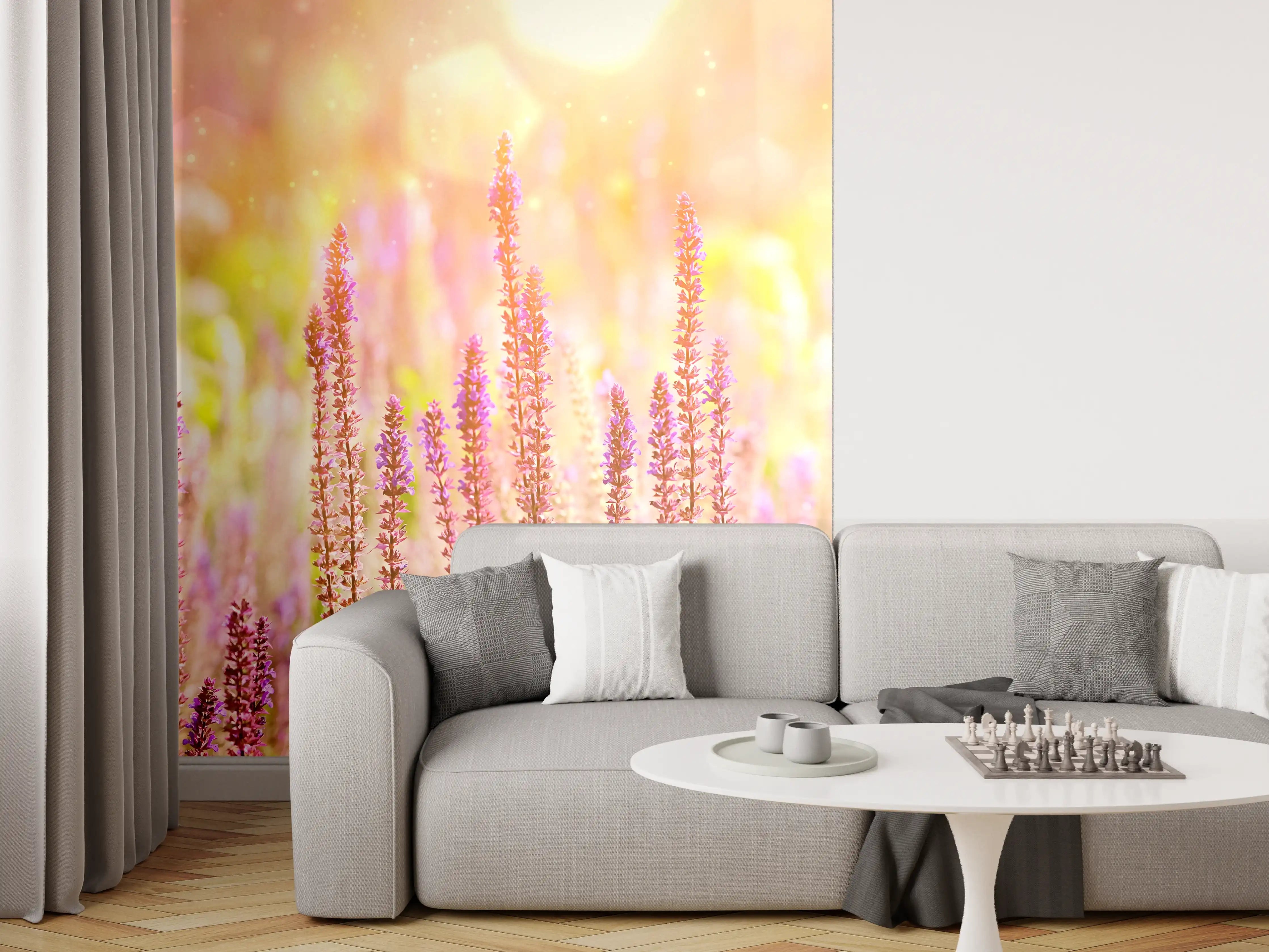 Wandverkleidung Wohnzimmer - Farbenfrohe Blüten der Ziersalbei-Pflanzen