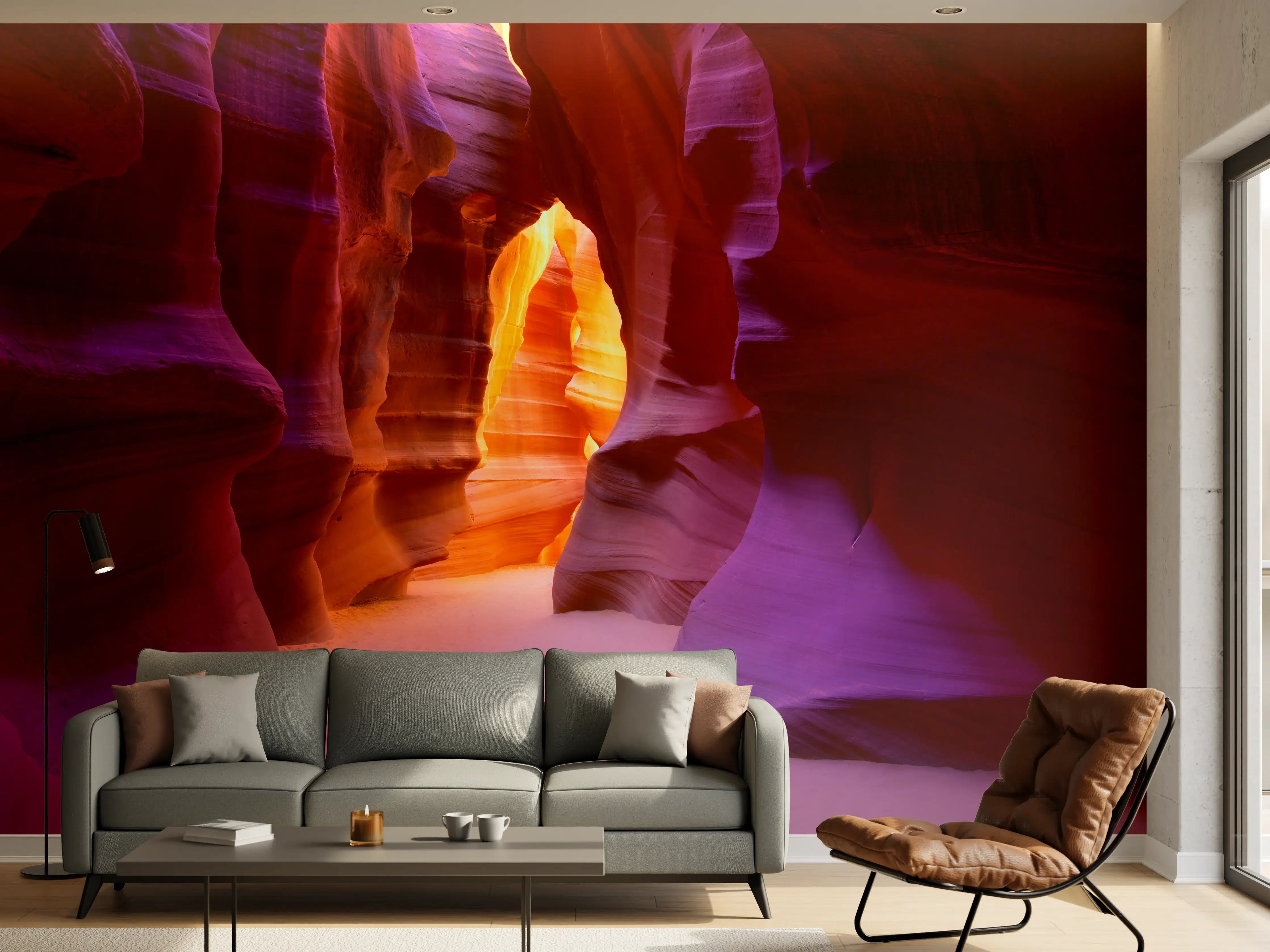 Wandverkleidung Wohnzimmer - Farbenfrohe Slot Canyon Landschaft