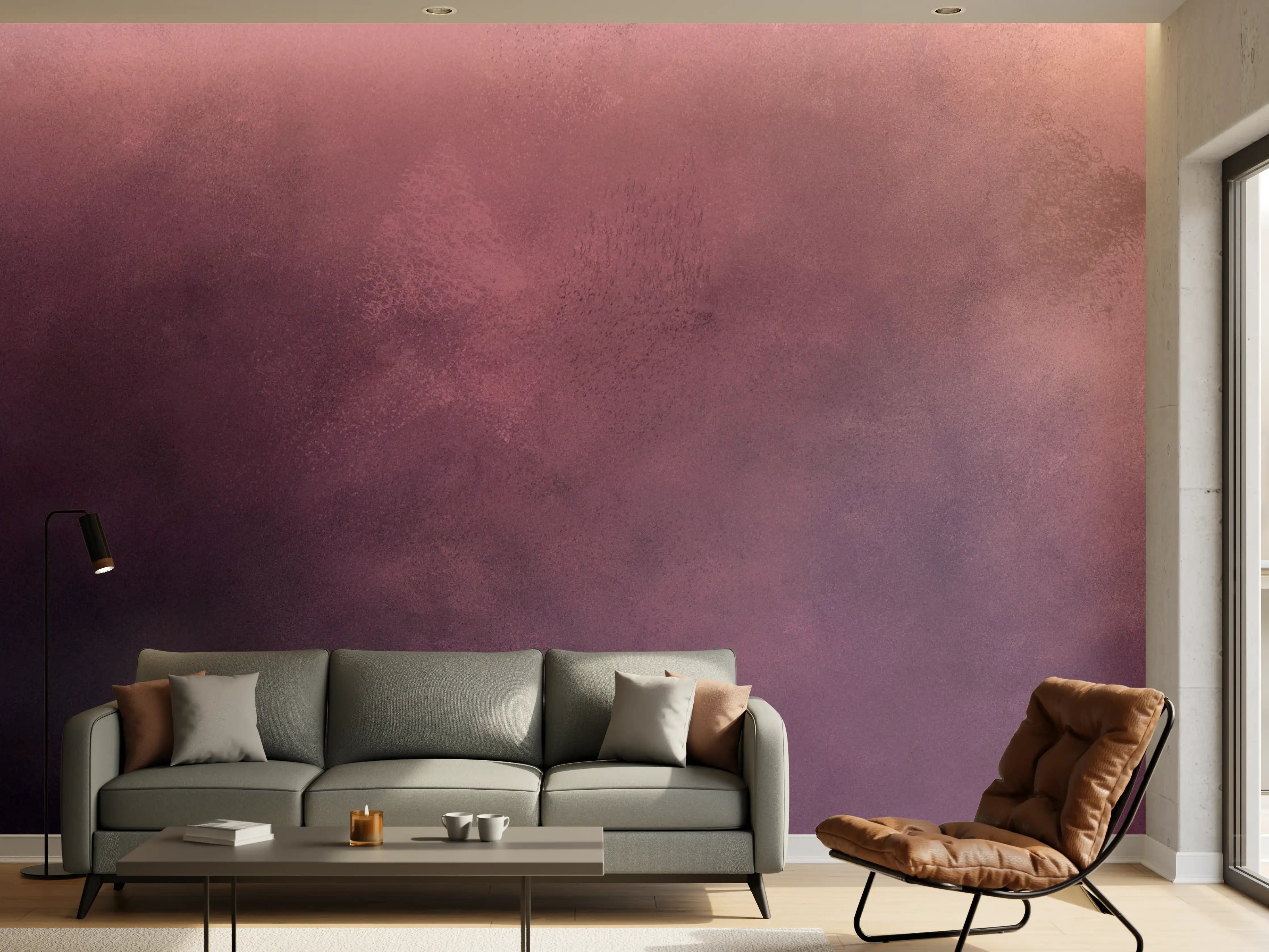 Wandverkleidung Wohnzimmer - Farbenfroher Himmel mit Wolken, sanfte Übergänge