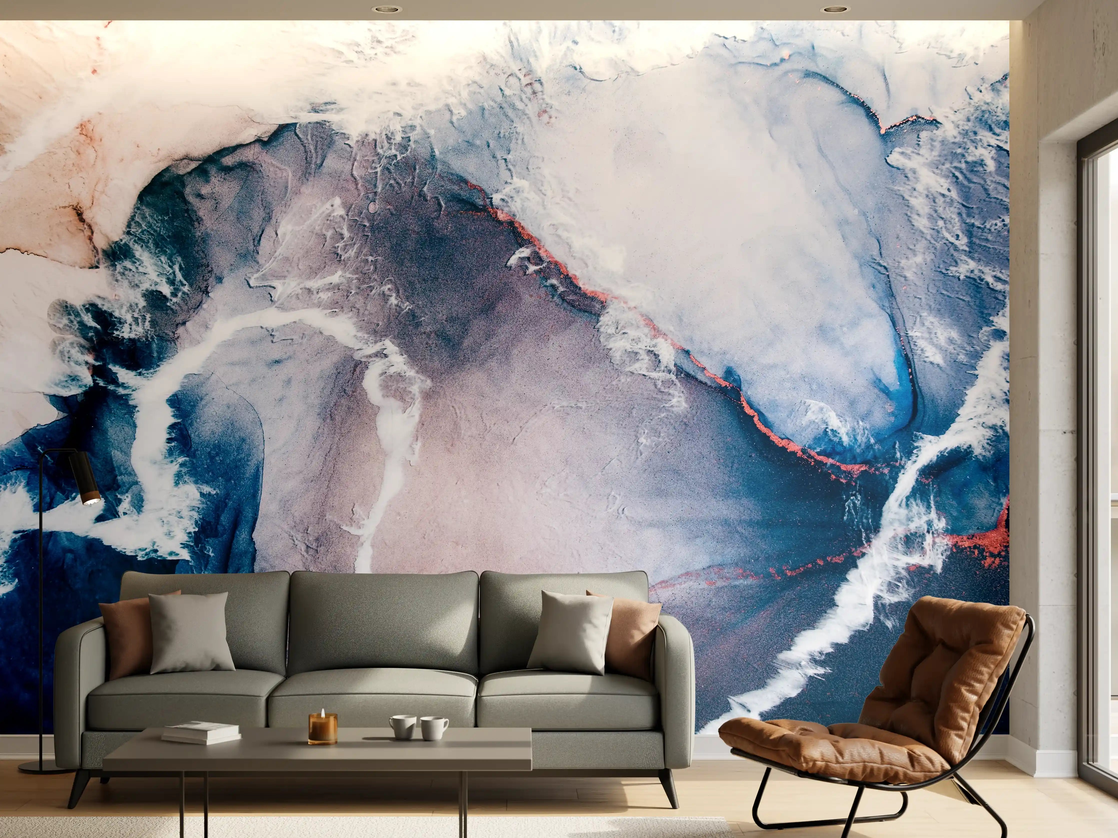 Wandverkleidung Wohnzimmer - Farbenfrohes Naturbild mit Meeresblick