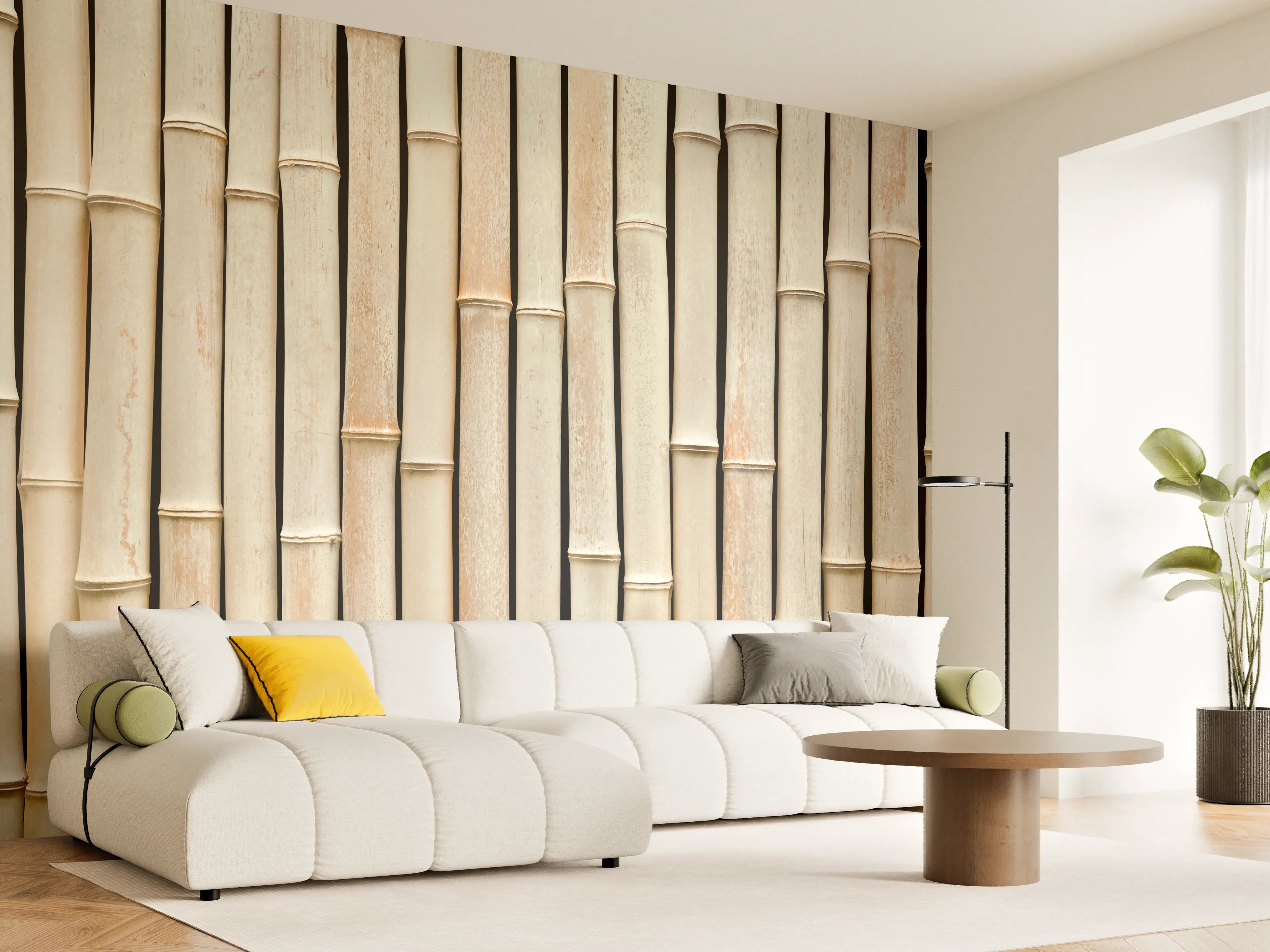 Wandverkleidung Wohnzimmer - Fassade aus schönem Bambus