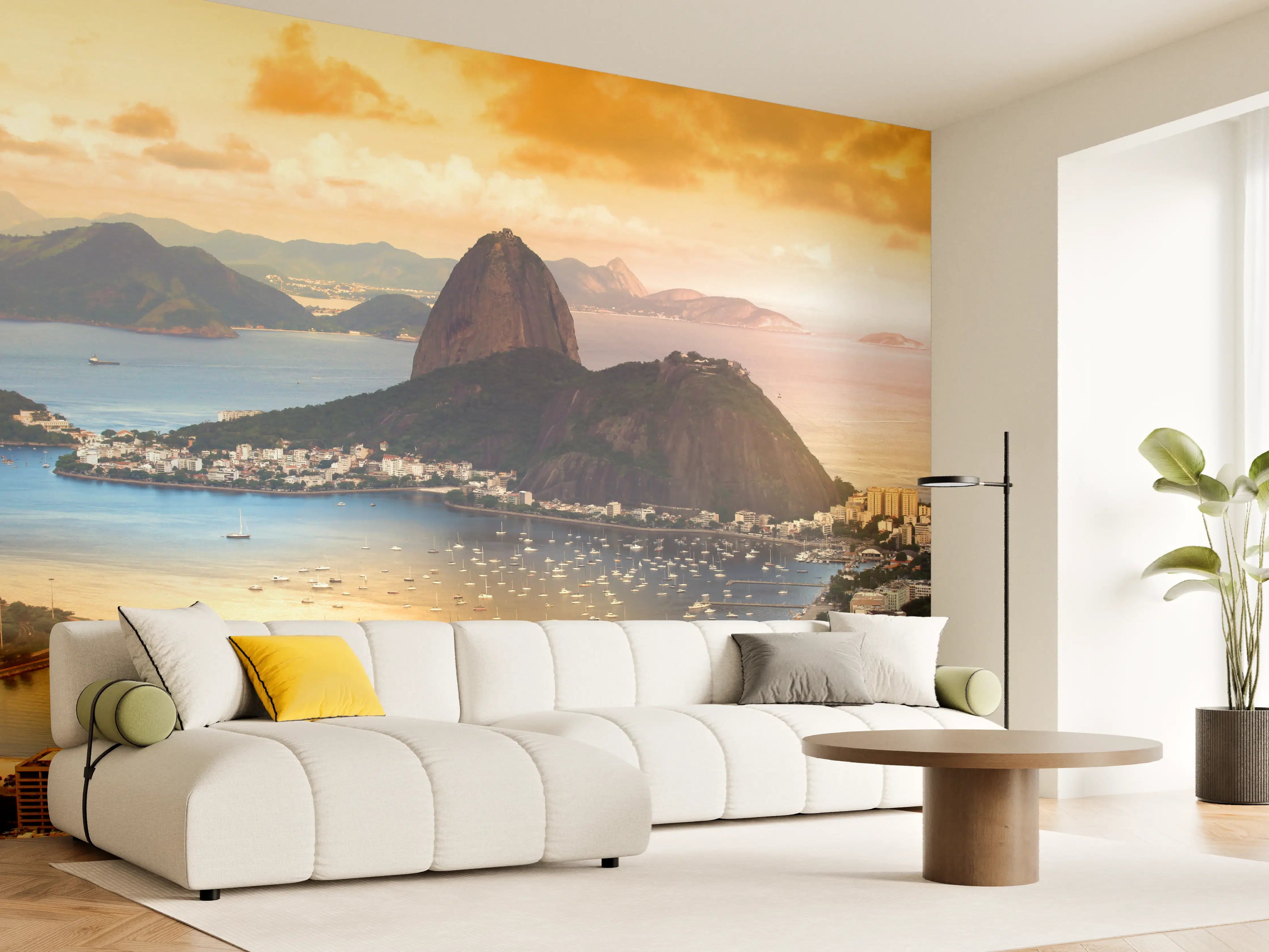 Wandverkleidung Wohnzimmer - Faszinierende Stadtansicht Rio de Janeiro bei Sonnenuntergang