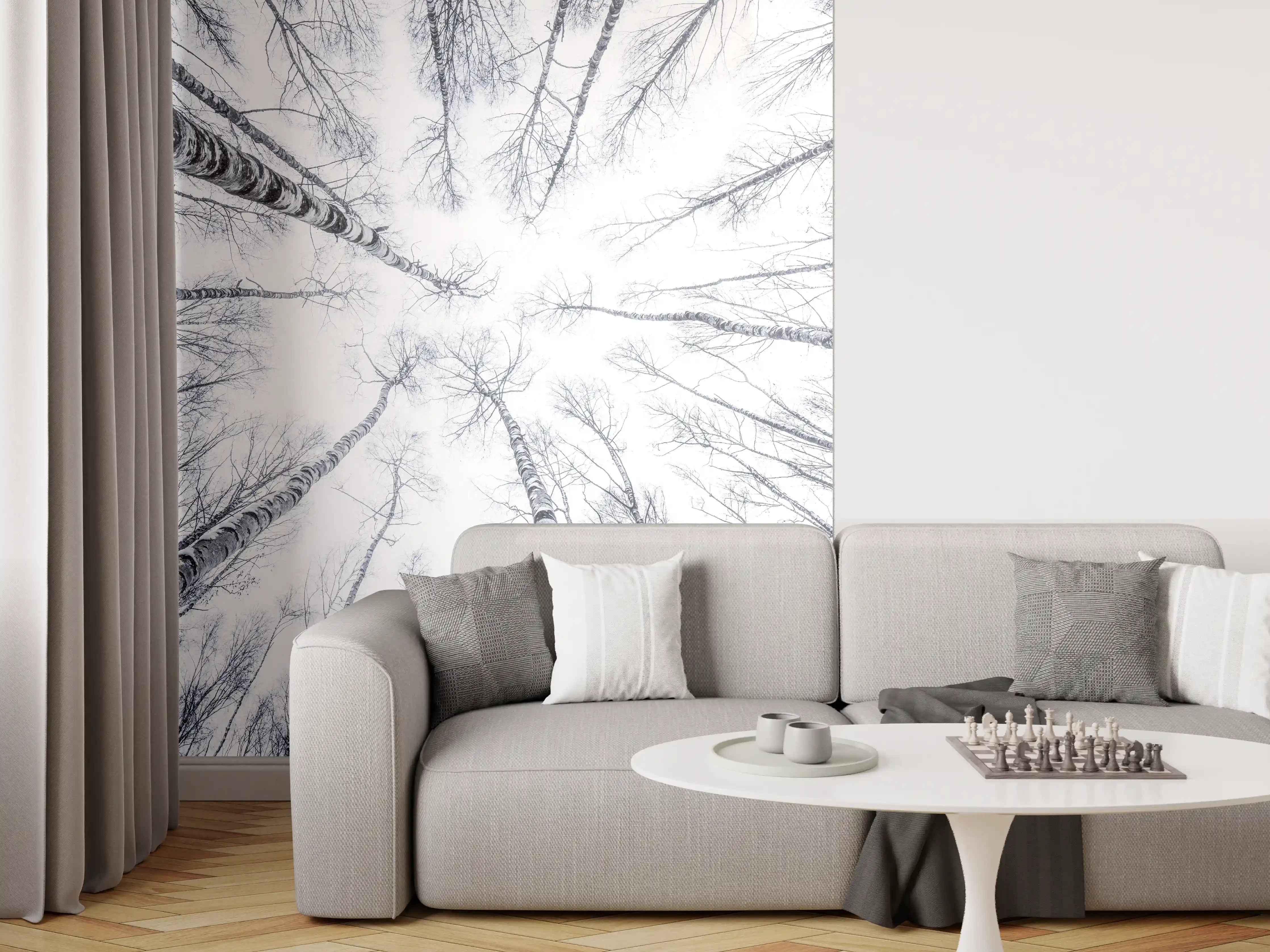 Wandverkleidung Wohnzimmer - Faszinierende Winterlandschaft im Wald