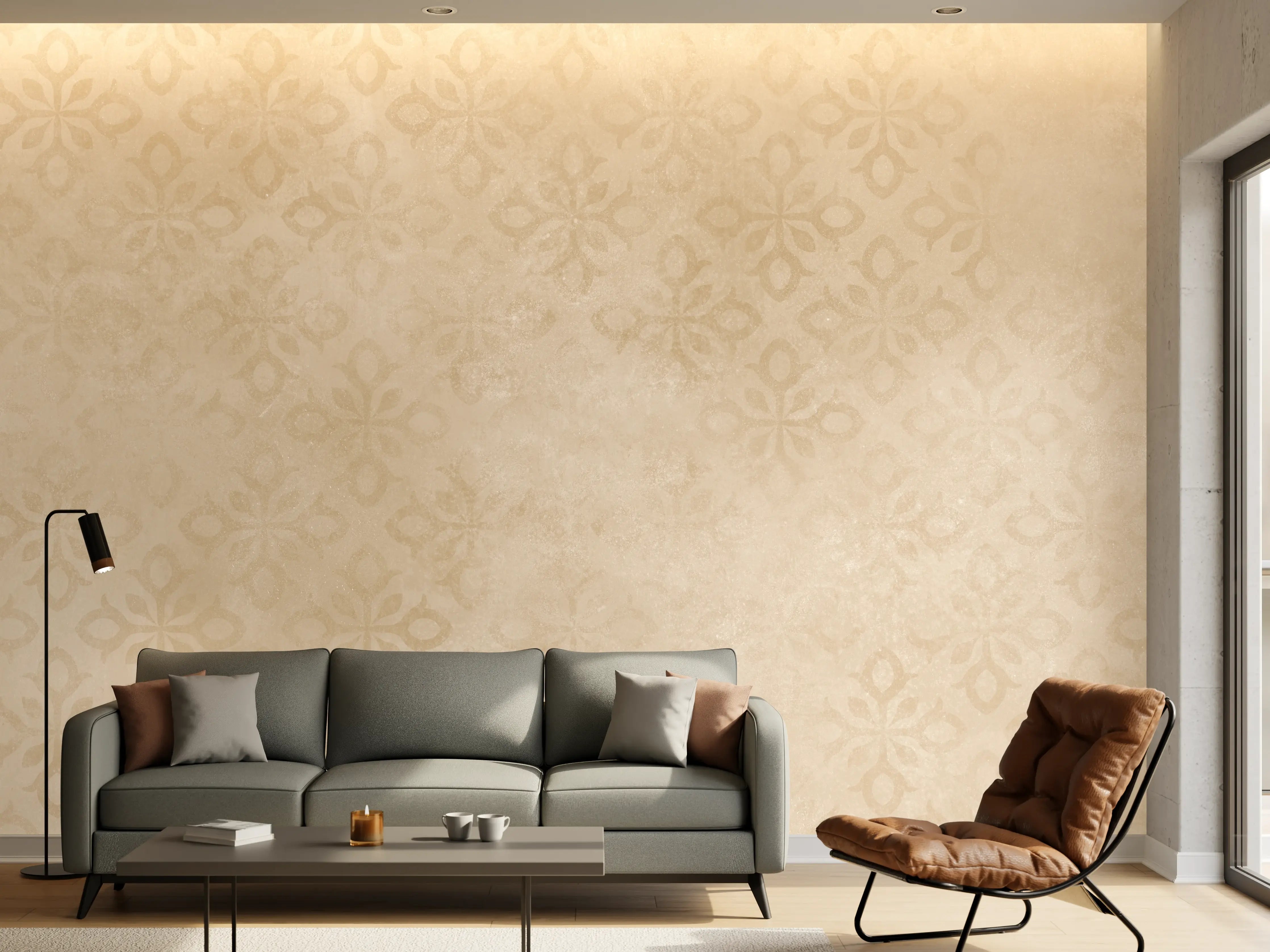 Wandverkleidung Wohnzimmer - Feines Ornament Muster 