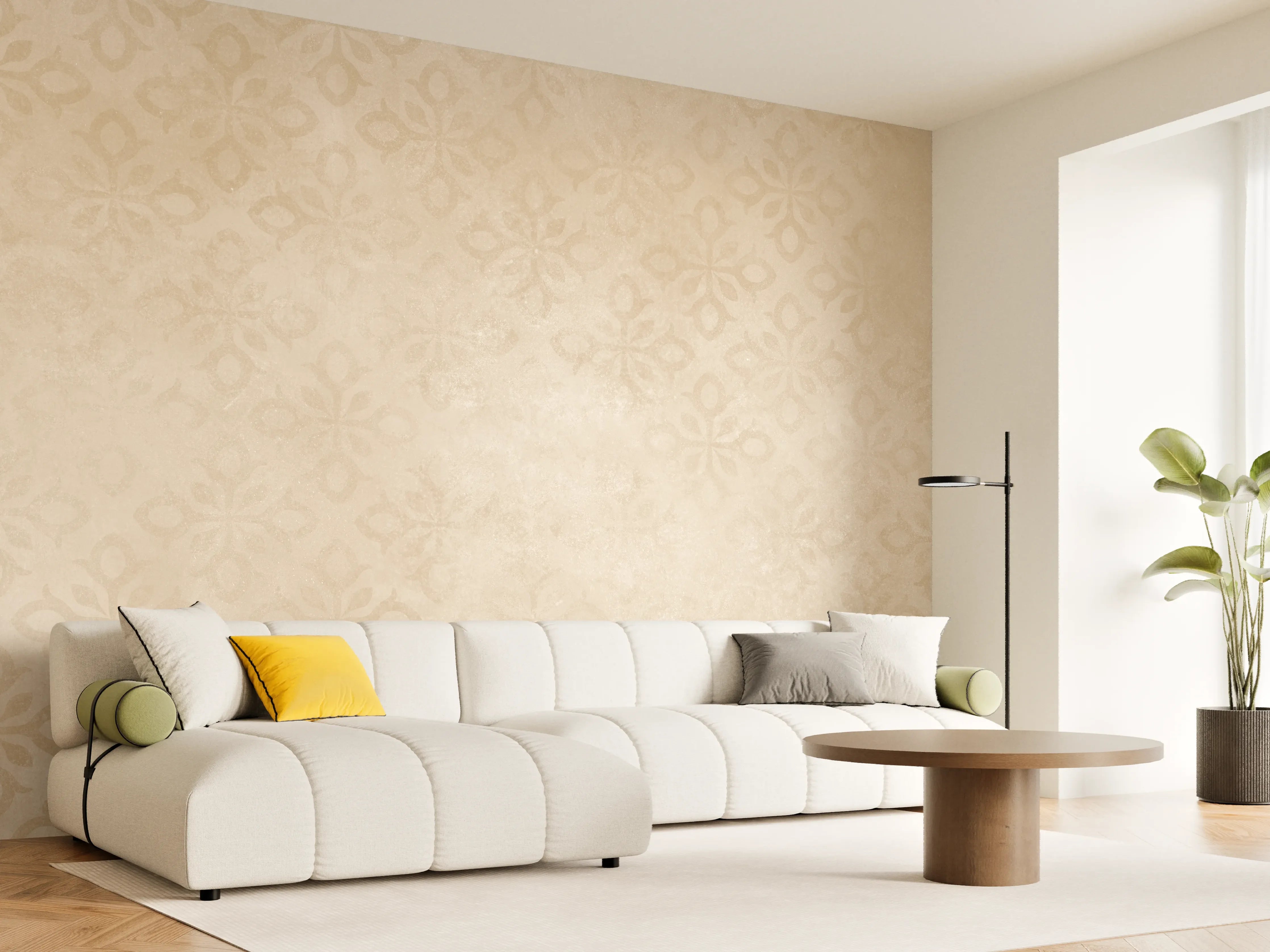 Wandverkleidung Wohnzimmer - Feines Ornament Muster 