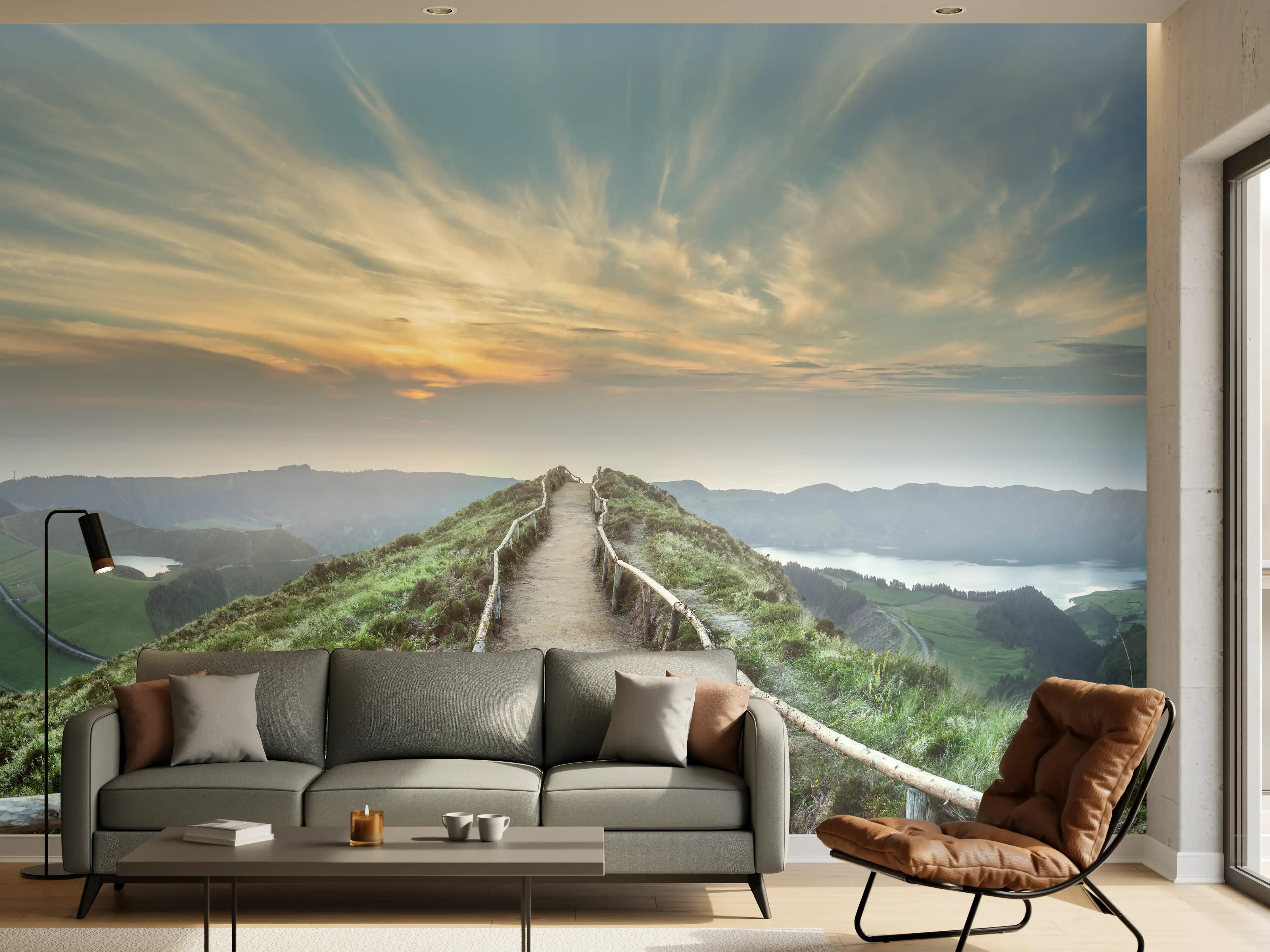 Wandverkleidung Wohnzimmer - Fesselnde  Berglandschaft - Ponta Delgada
