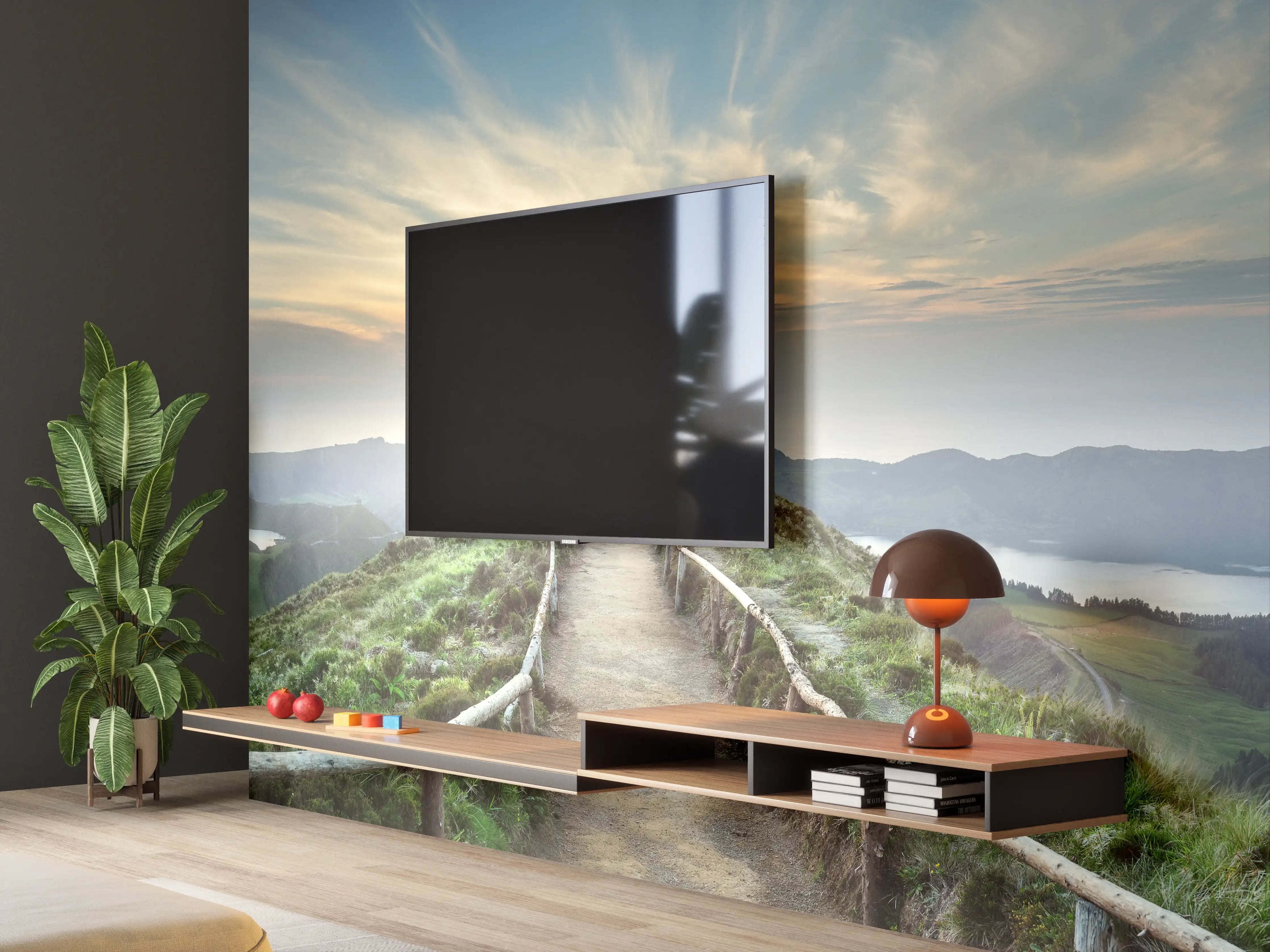 Wandverkleidung Wohnzimmer - Fesselnde  Berglandschaft - Ponta Delgada