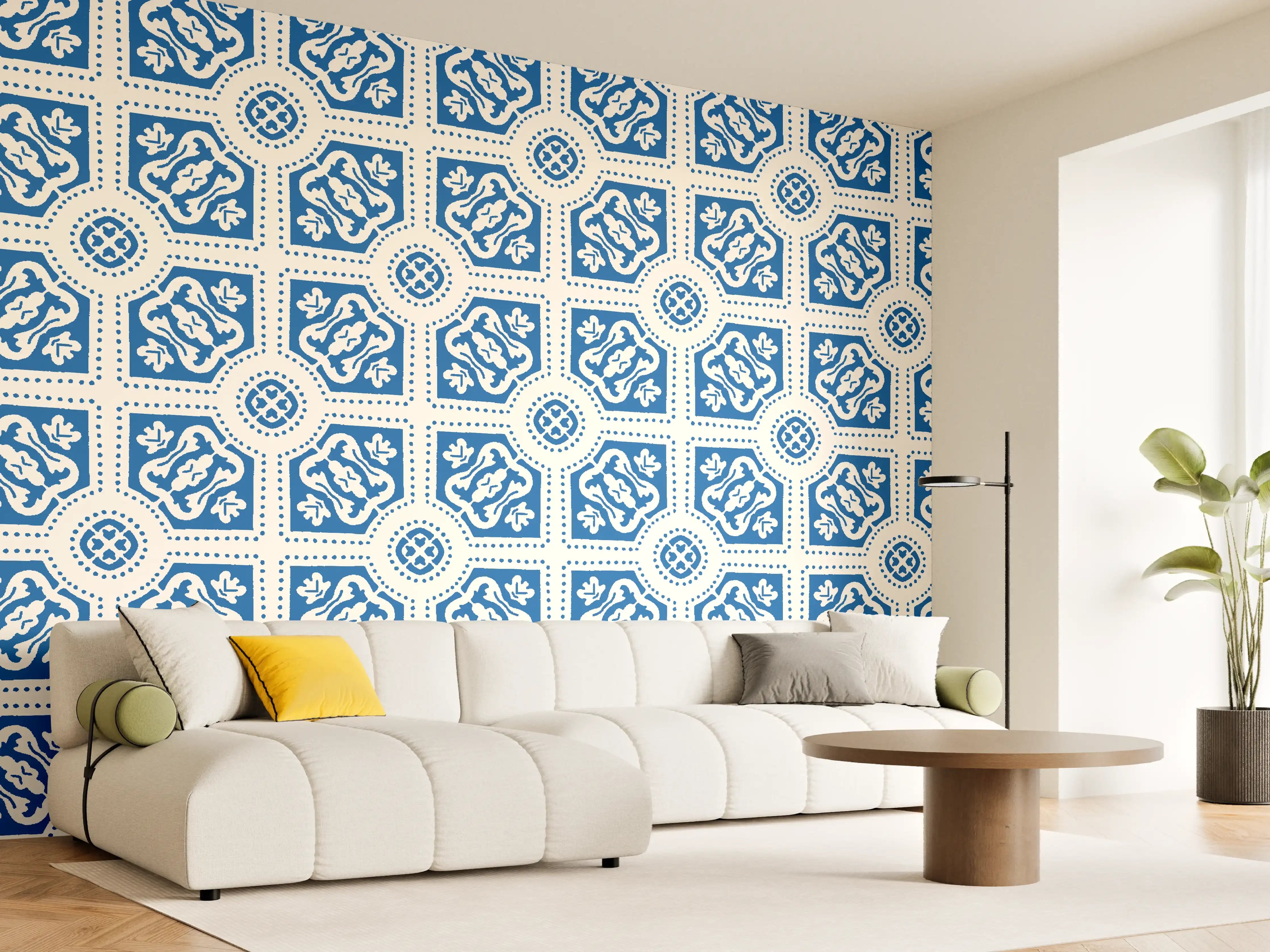 Wandverkleidung Wohnzimmer - Fliesenkunst Portugals