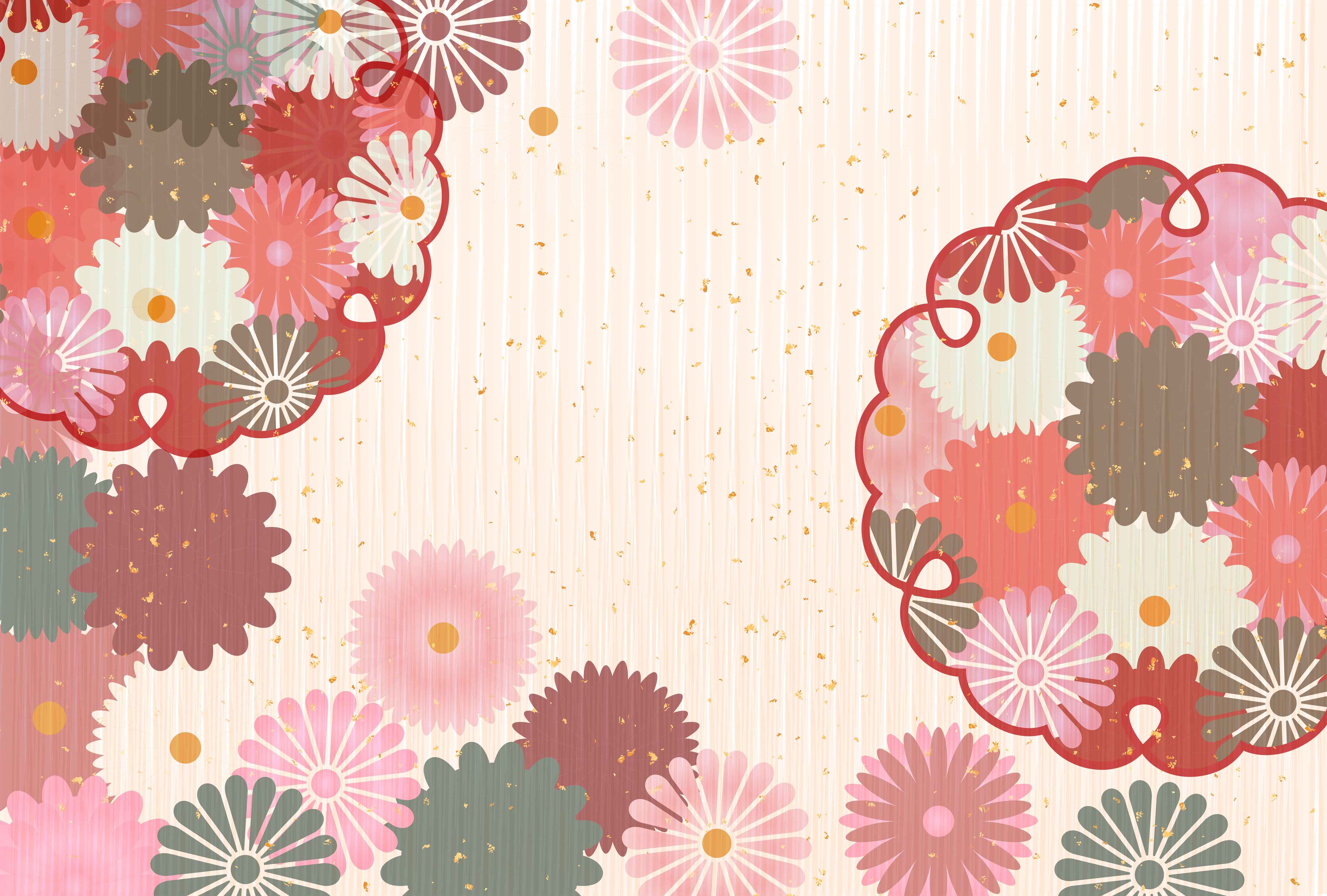 Wandverkleidung Wohnzimmer-Floral Blumenmuster Beige Rot