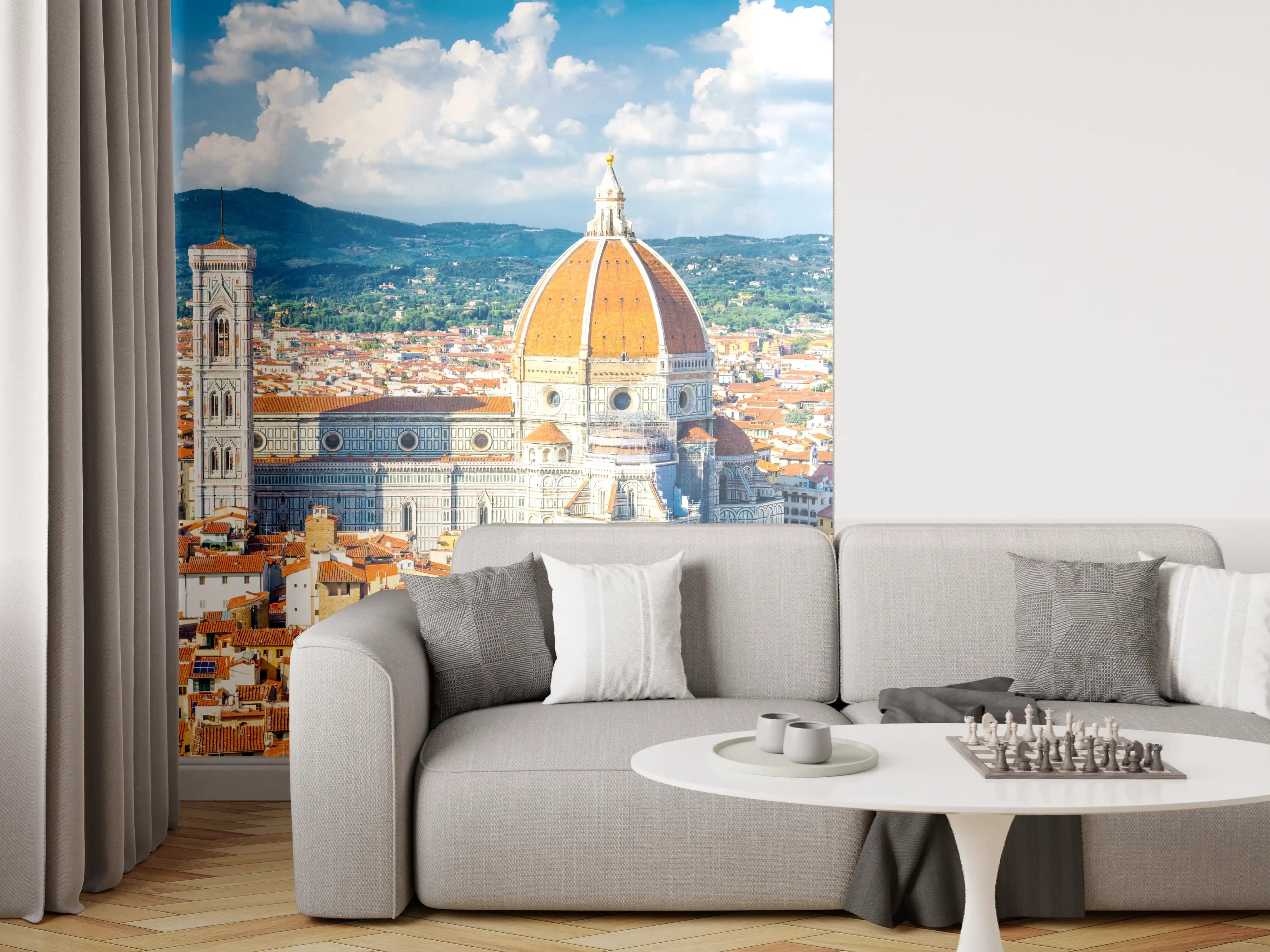 Wandverkleidung Wohnzimmer - Florenz Skyline mit Dom
