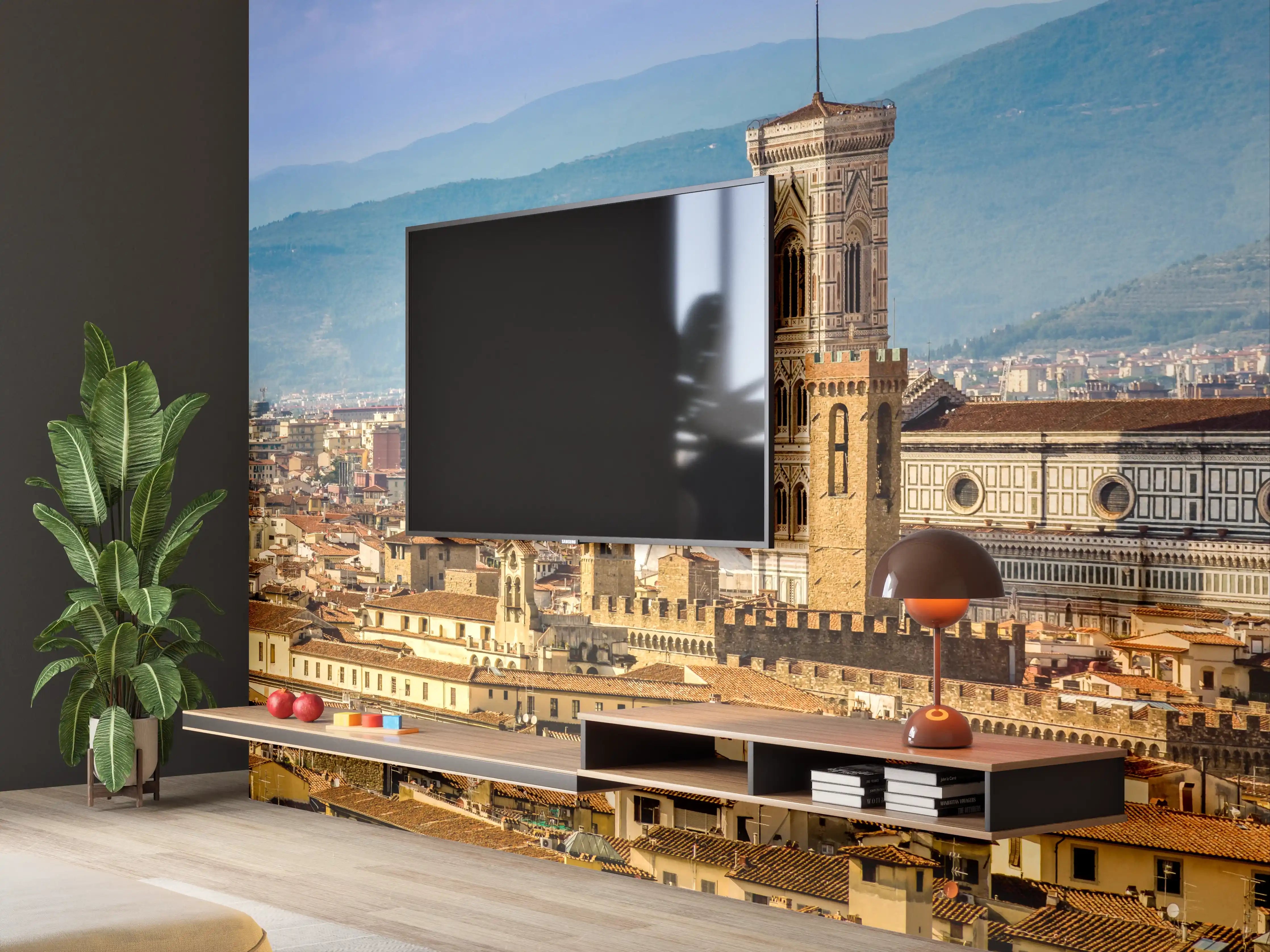Wandverkleidung Wohnzimmer - Florenz Skyline mit Duomo