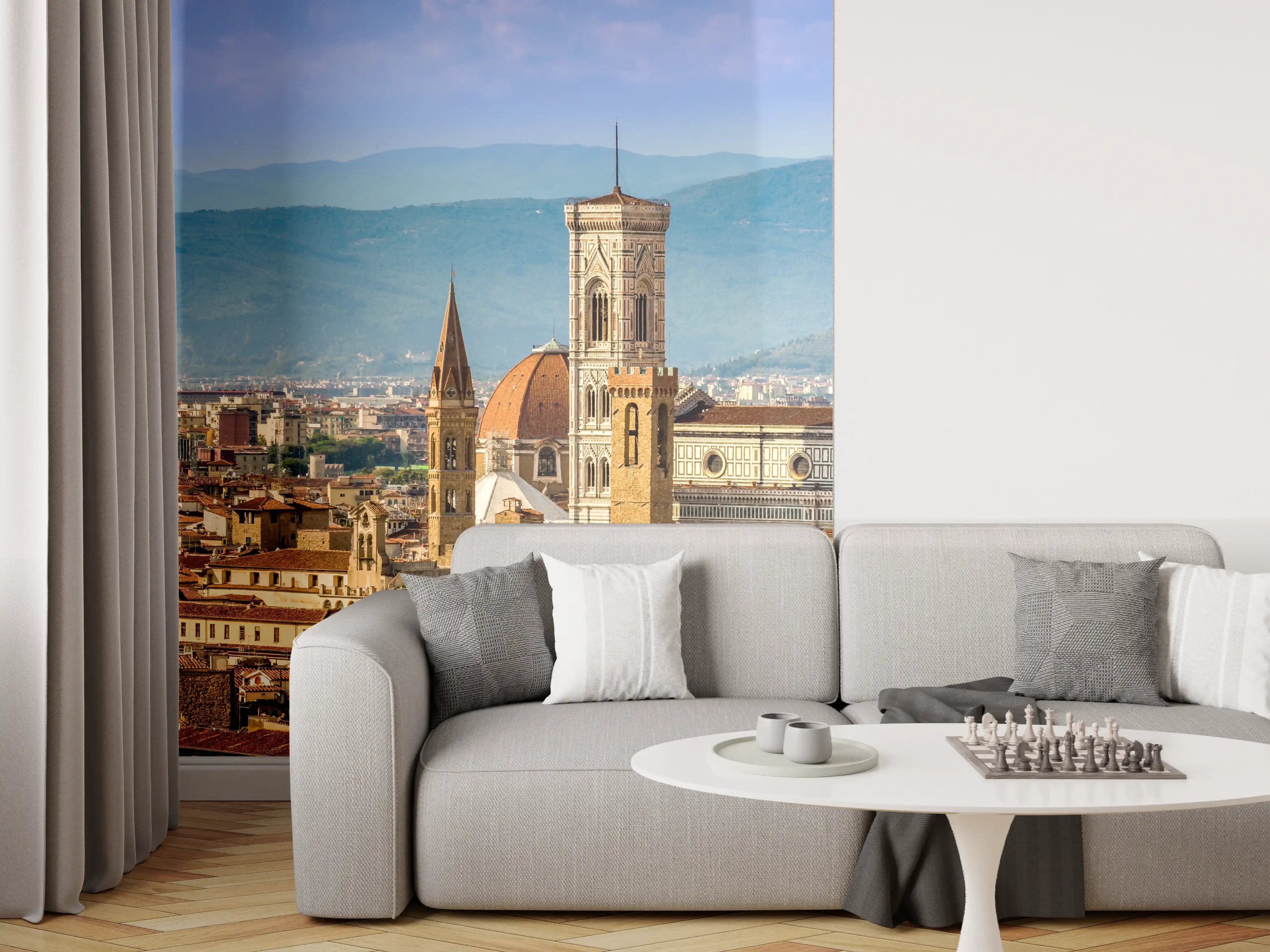 Wandverkleidung Wohnzimmer - Florenz Skyline mit Duomo