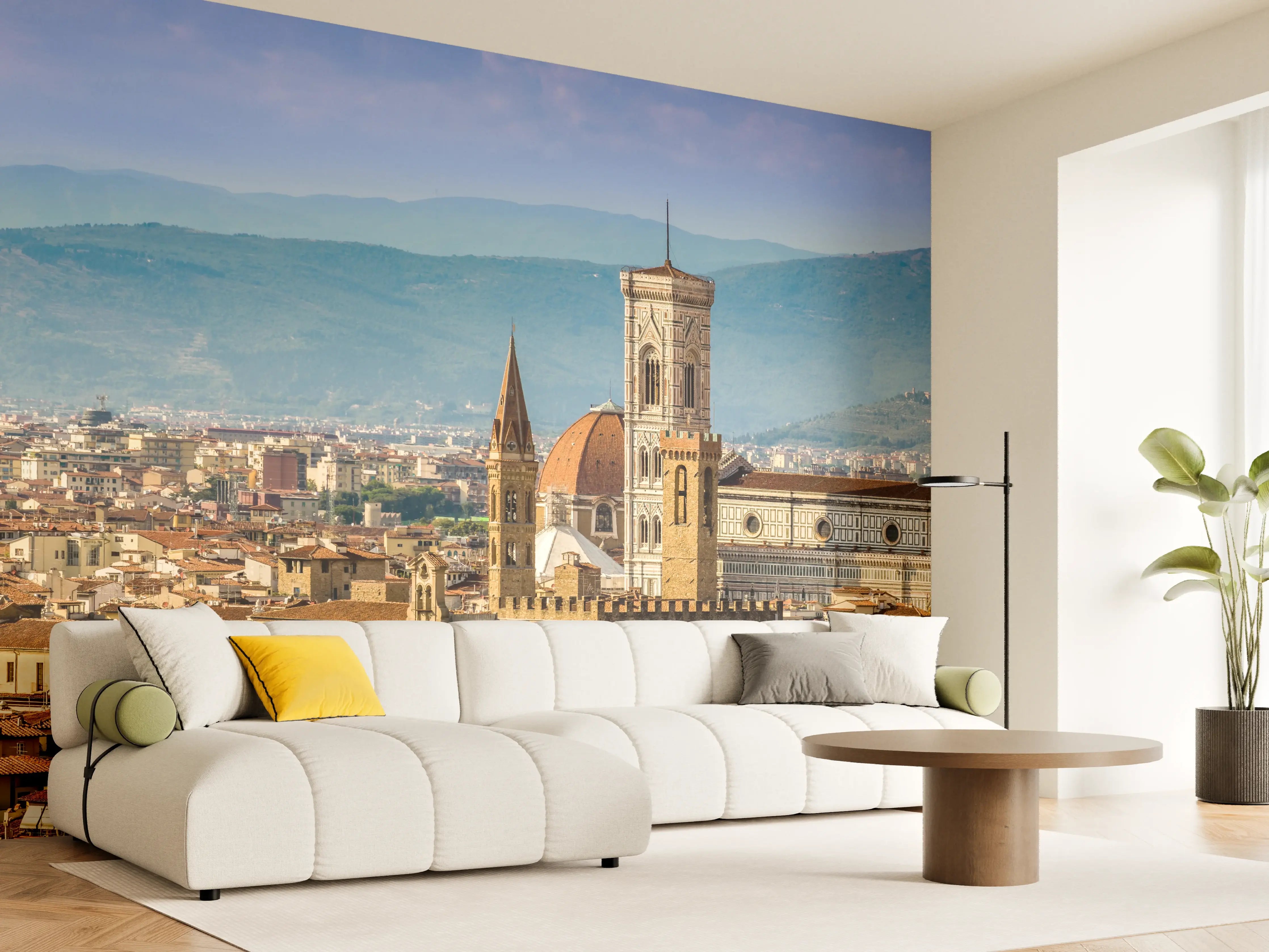 Wandverkleidung Wohnzimmer - Florenz Skyline mit Duomo