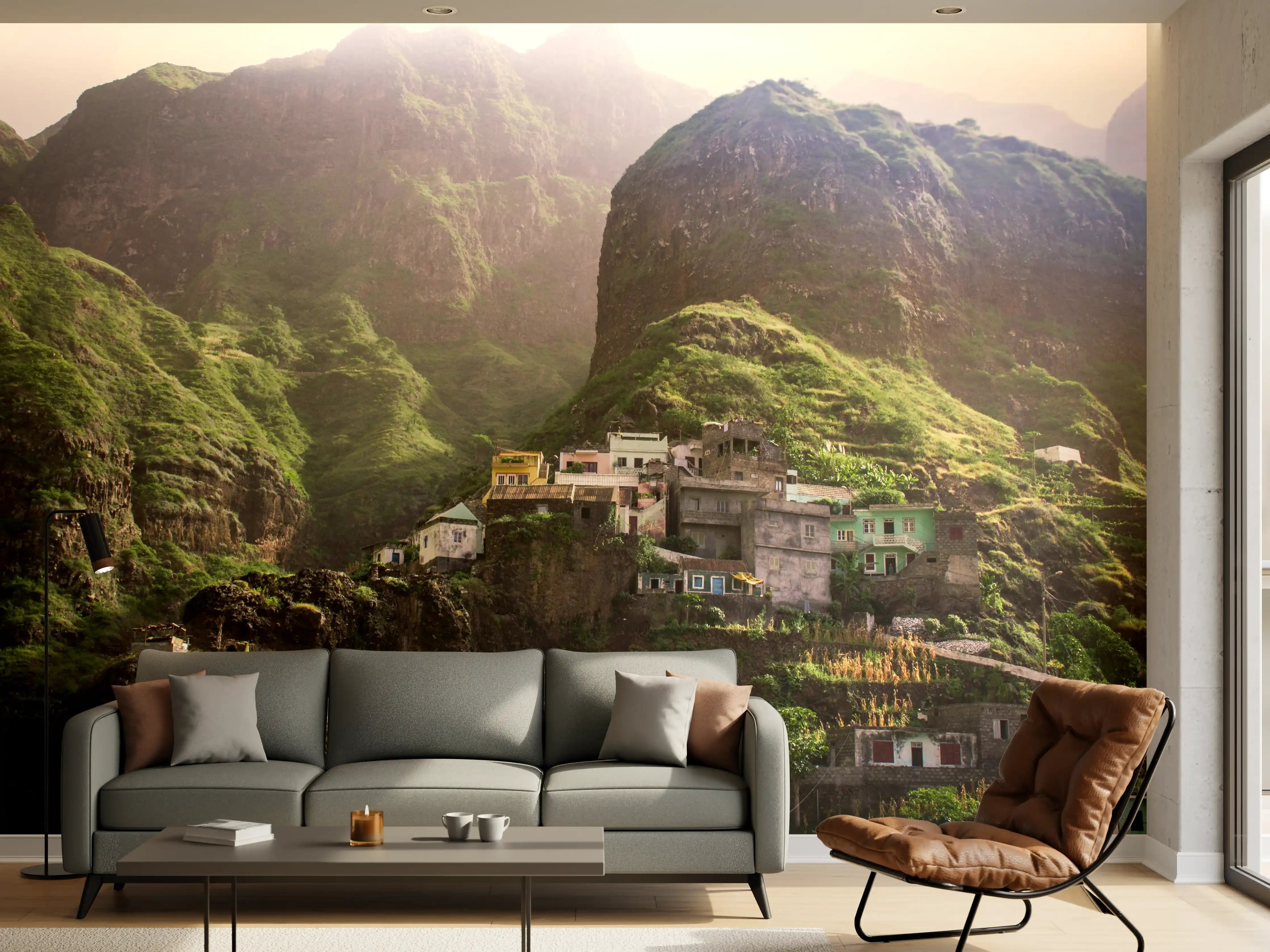 Wandverkleidung Wohnzimmer - Fontainhas Landschaft