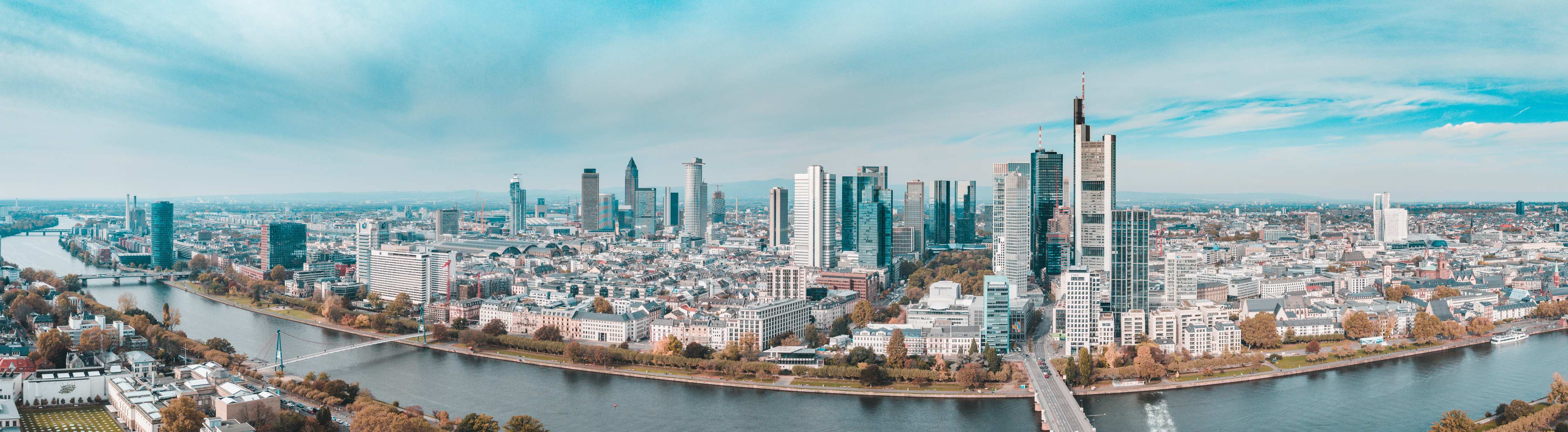 Wandverkleidung Wohnzimmer-Frankfurt Luftaufnahme Panorama