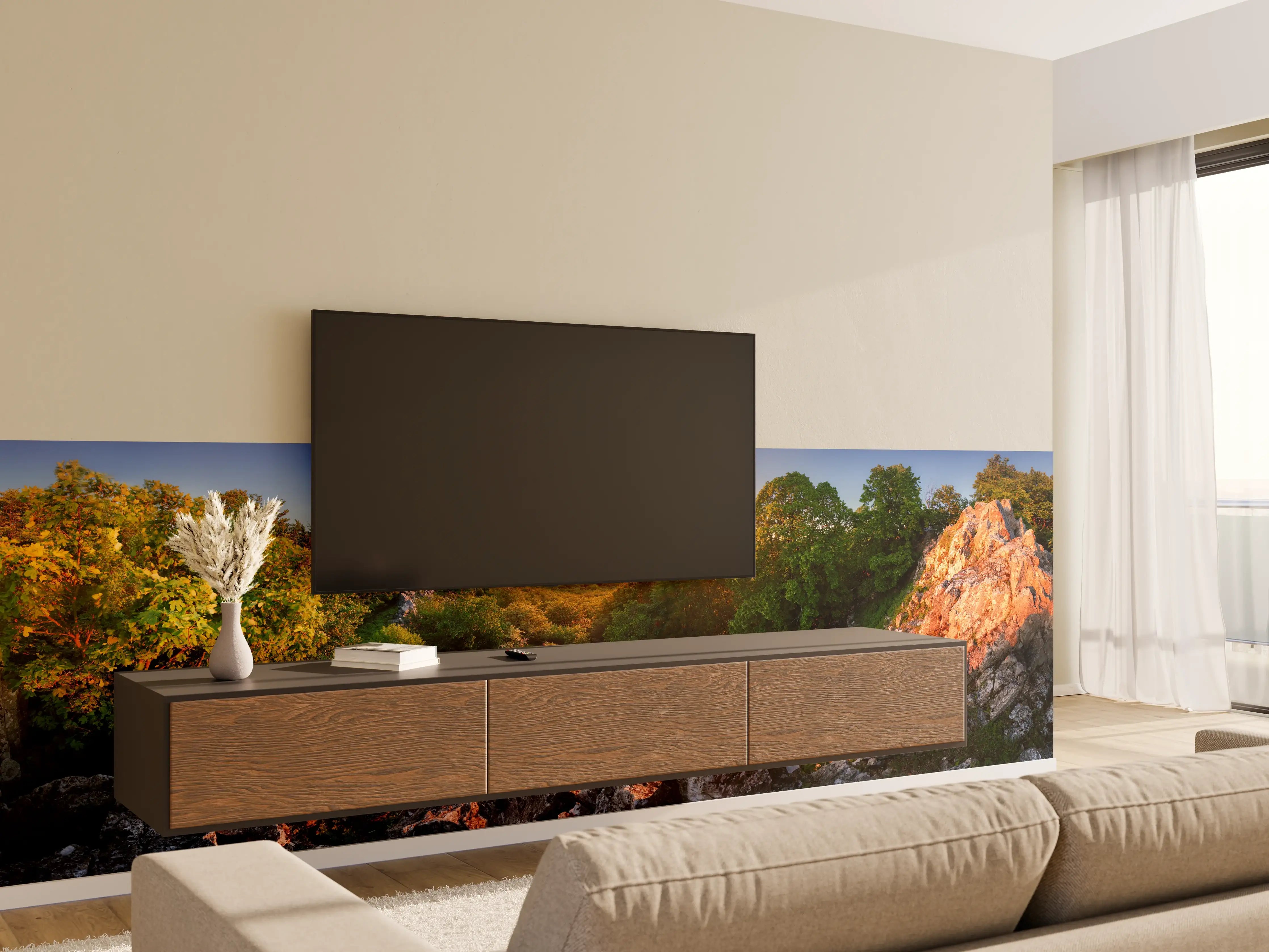 Wandverkleidung Wohnzimmer - Freie Waldnaturlandschaft in der Slowakei