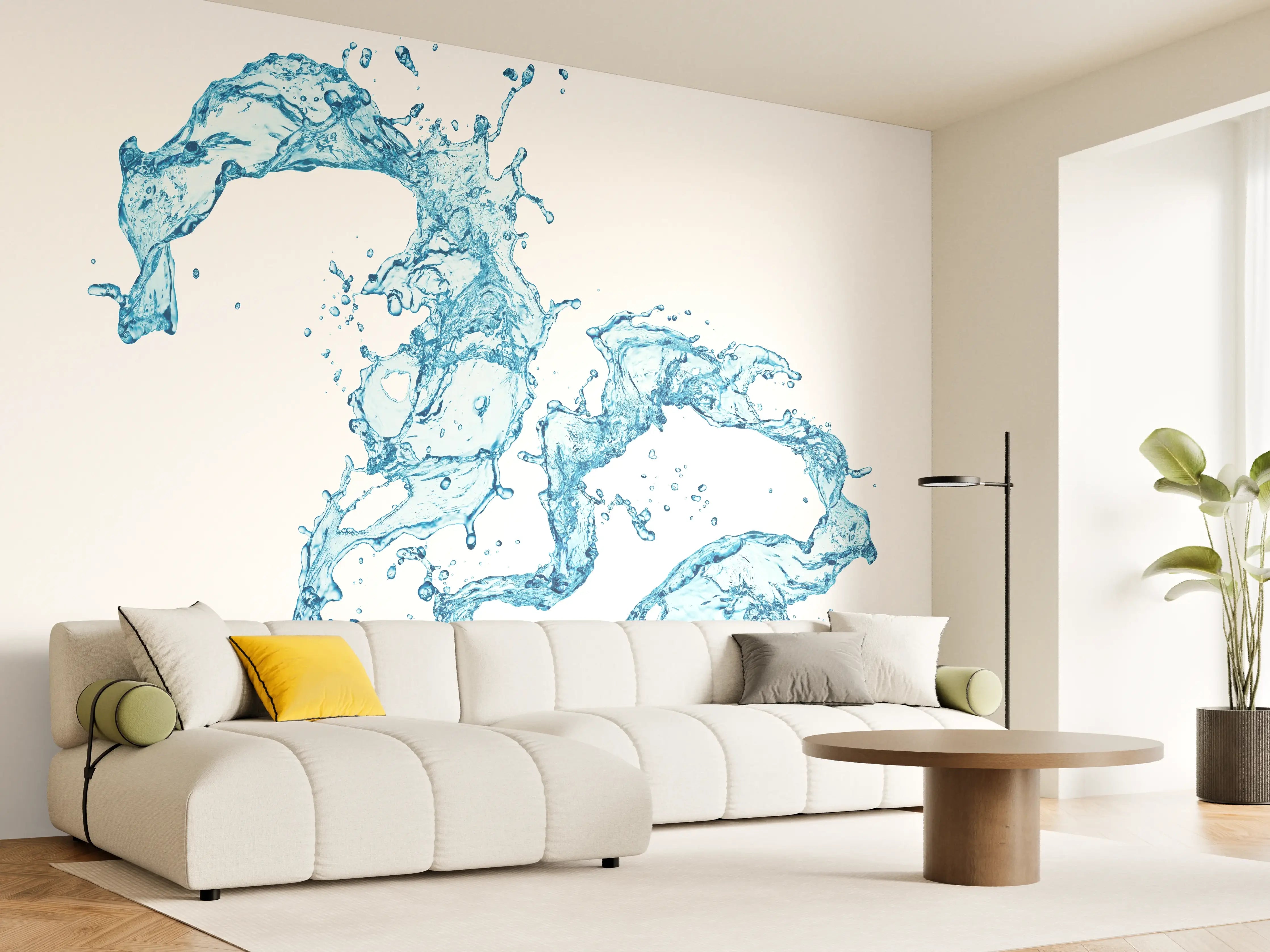 Wandverkleidung Wohnzimmer - Frisches Wasser in Bewegung