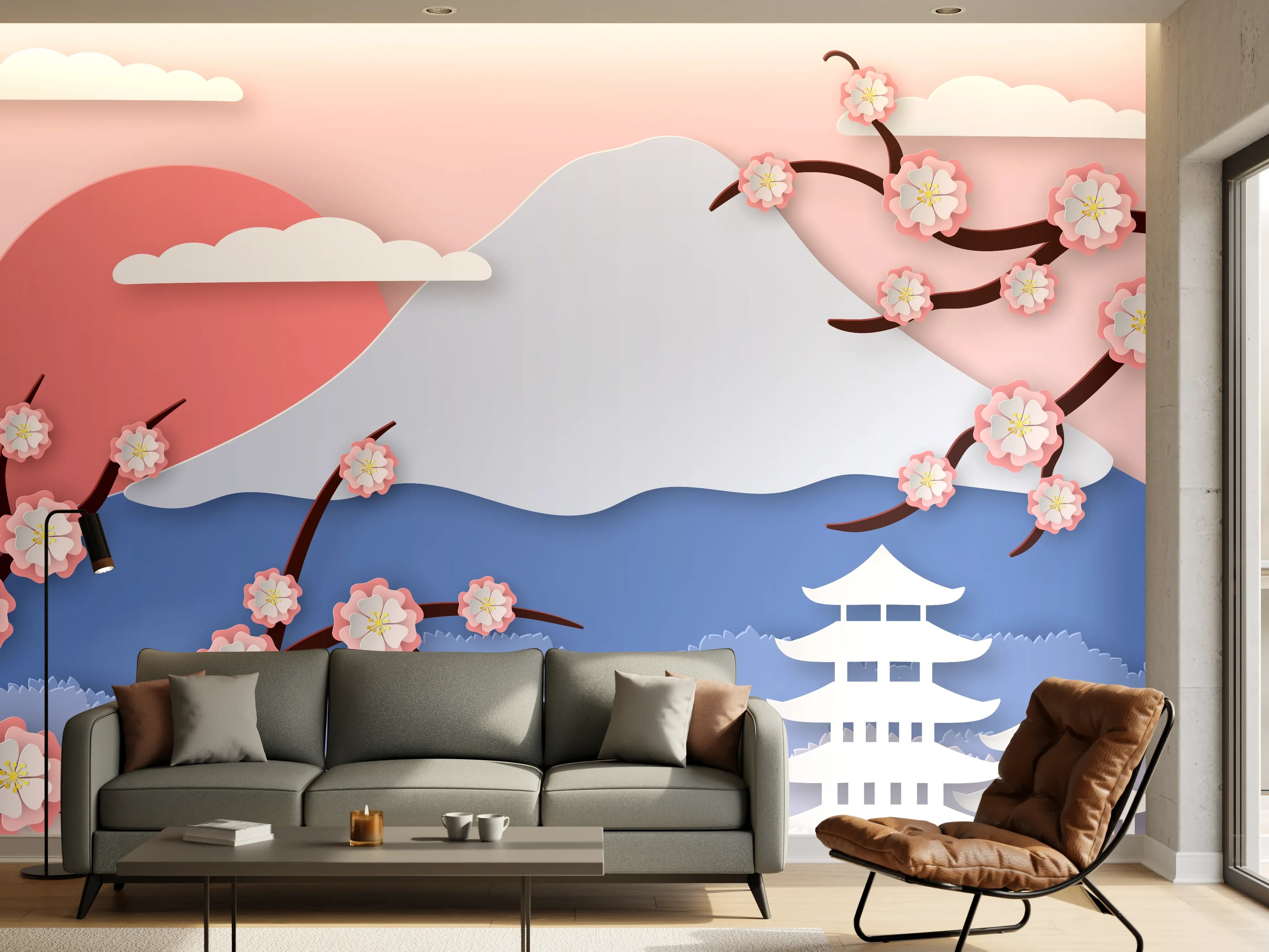 Wandverkleidung Wohnzimmer - Fujiyama modern Style