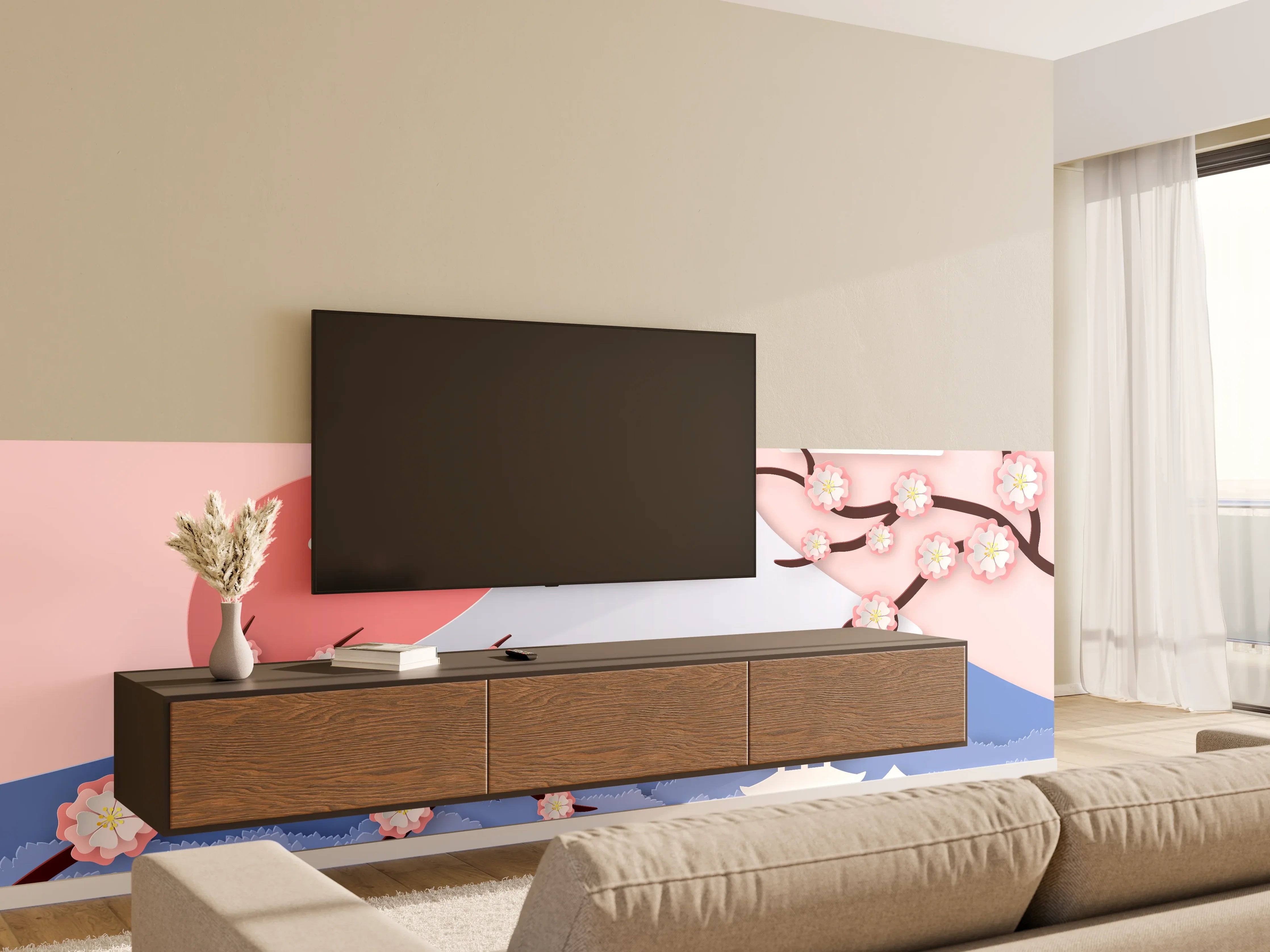 Wandverkleidung Wohnzimmer - Fujiyama modern Style