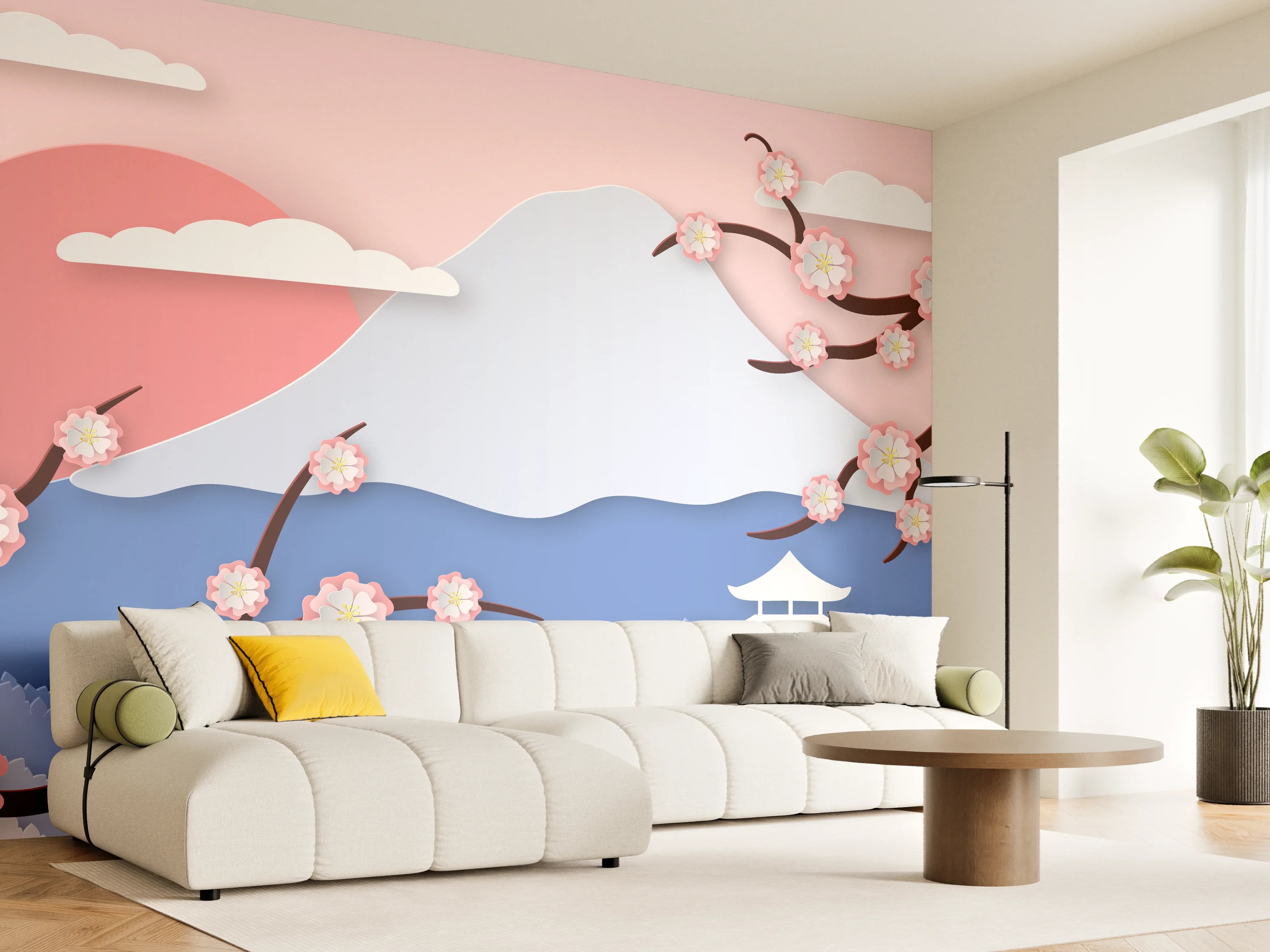 Wandverkleidung Wohnzimmer - Fujiyama modern Style