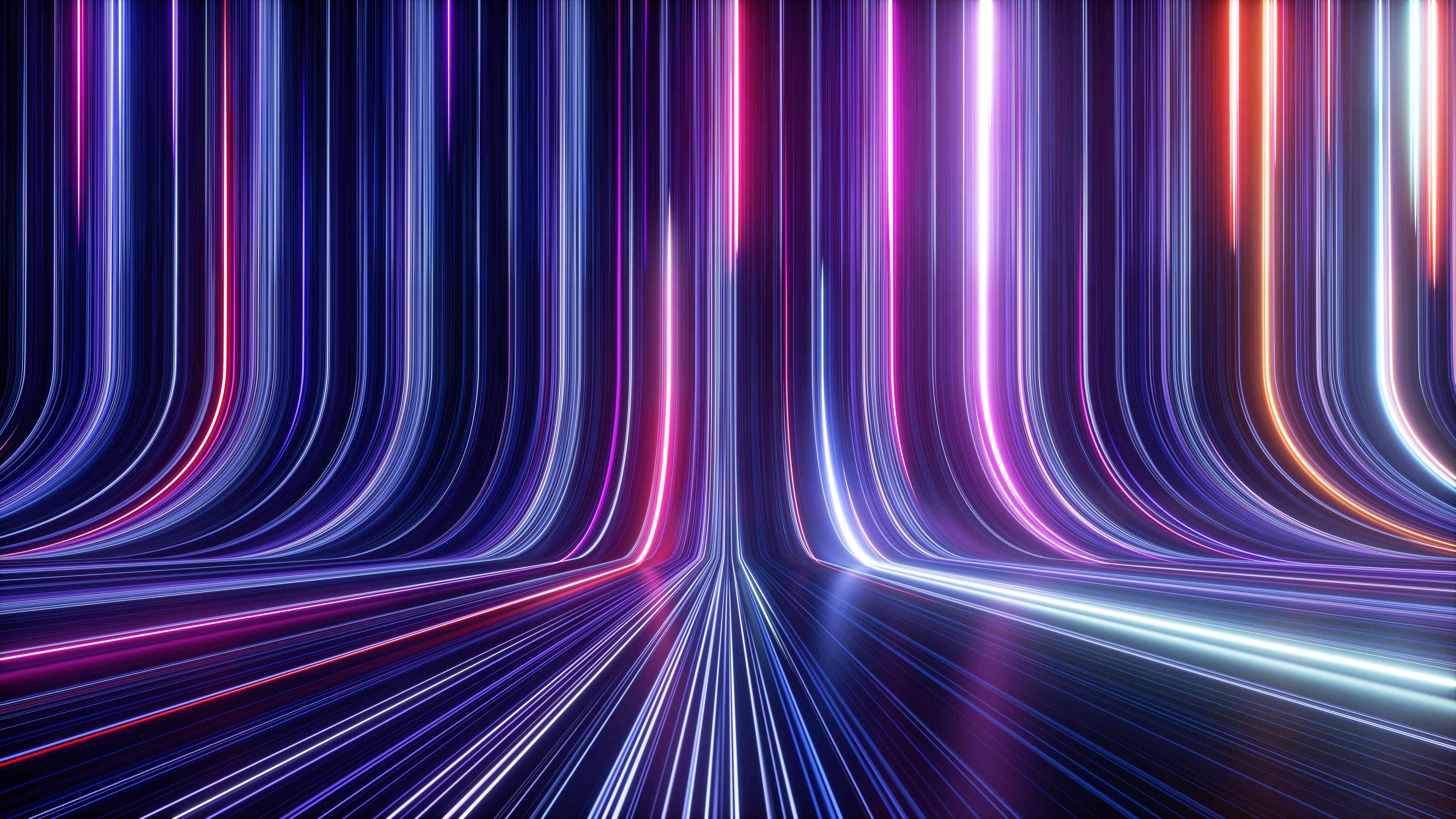Wandverkleidung Wohnzimmer-Futuristische Lichterwelt in Neonfarben