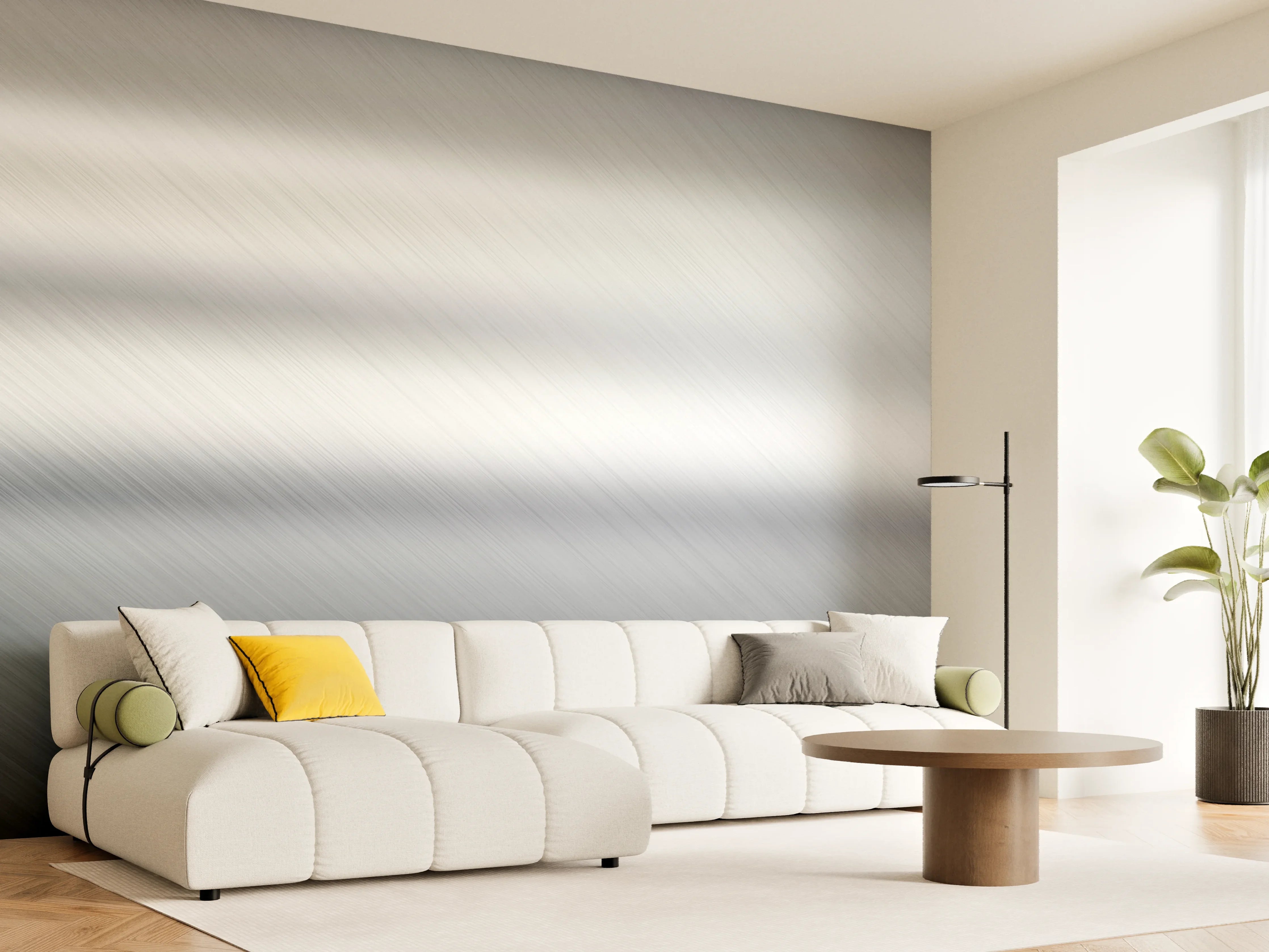 Wandverkleidung Wohnzimmer - Gebürsteter Metall Hintergrund