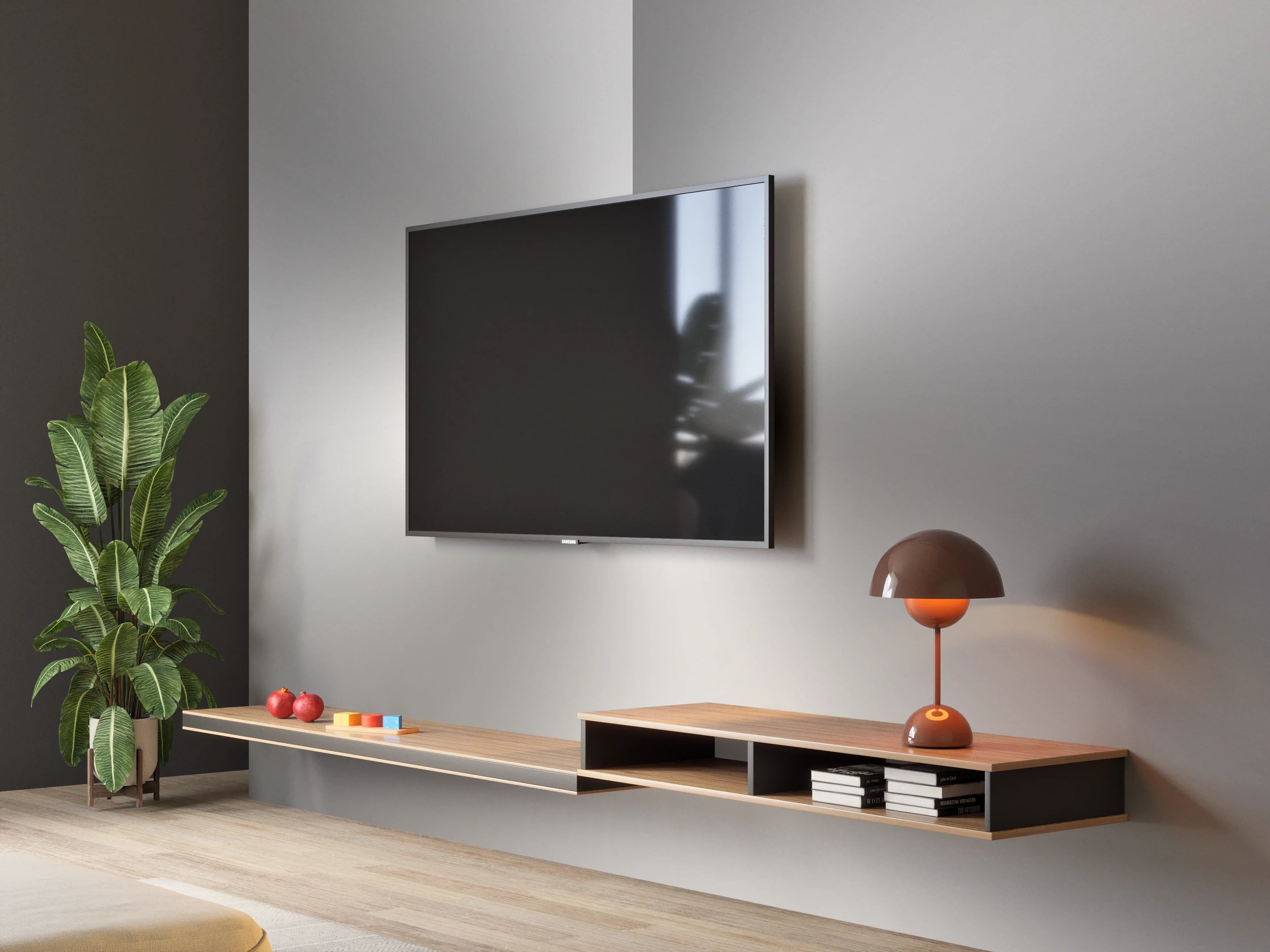 Wandverkleidung Wohnzimmer - Gebürstetes Metall