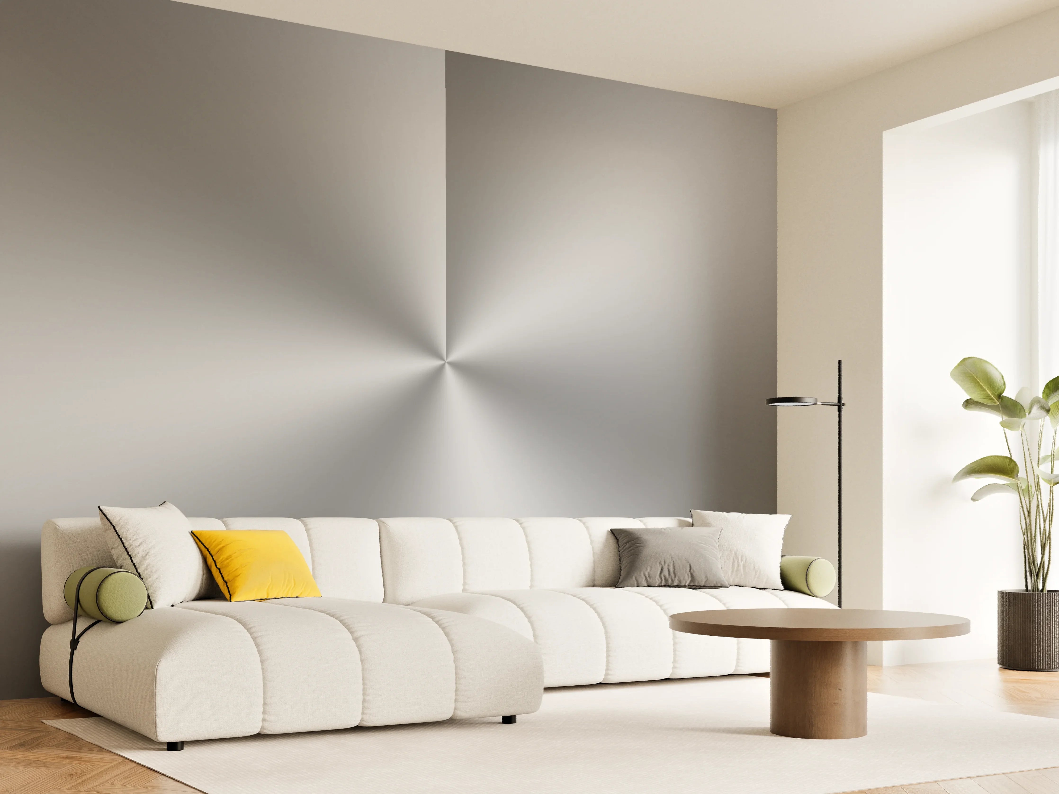 Wandverkleidung Wohnzimmer - Gebürstetes Metall