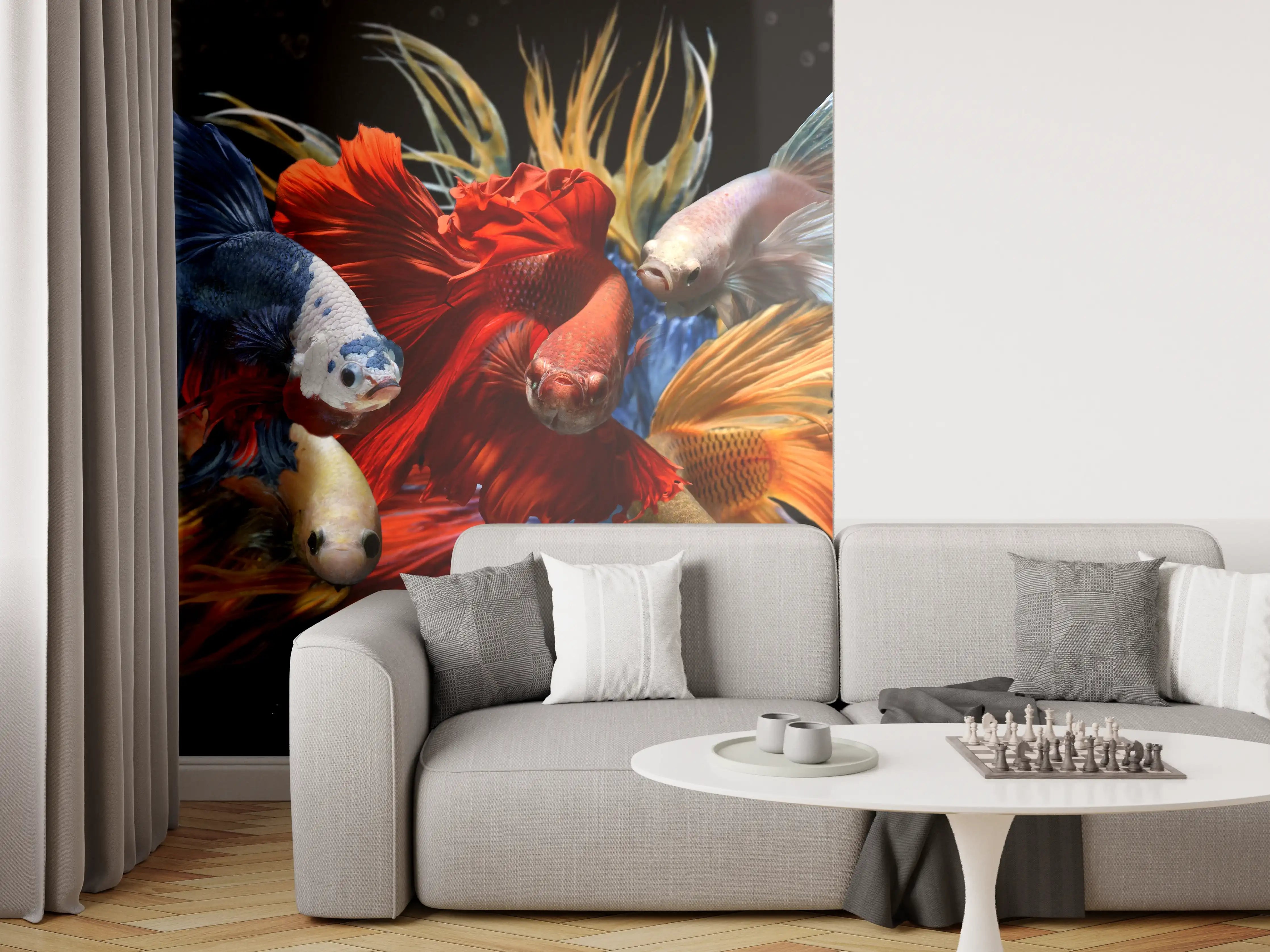 Wandverkleidung Wohnzimmer - Gemischte bunte Fantasie betta